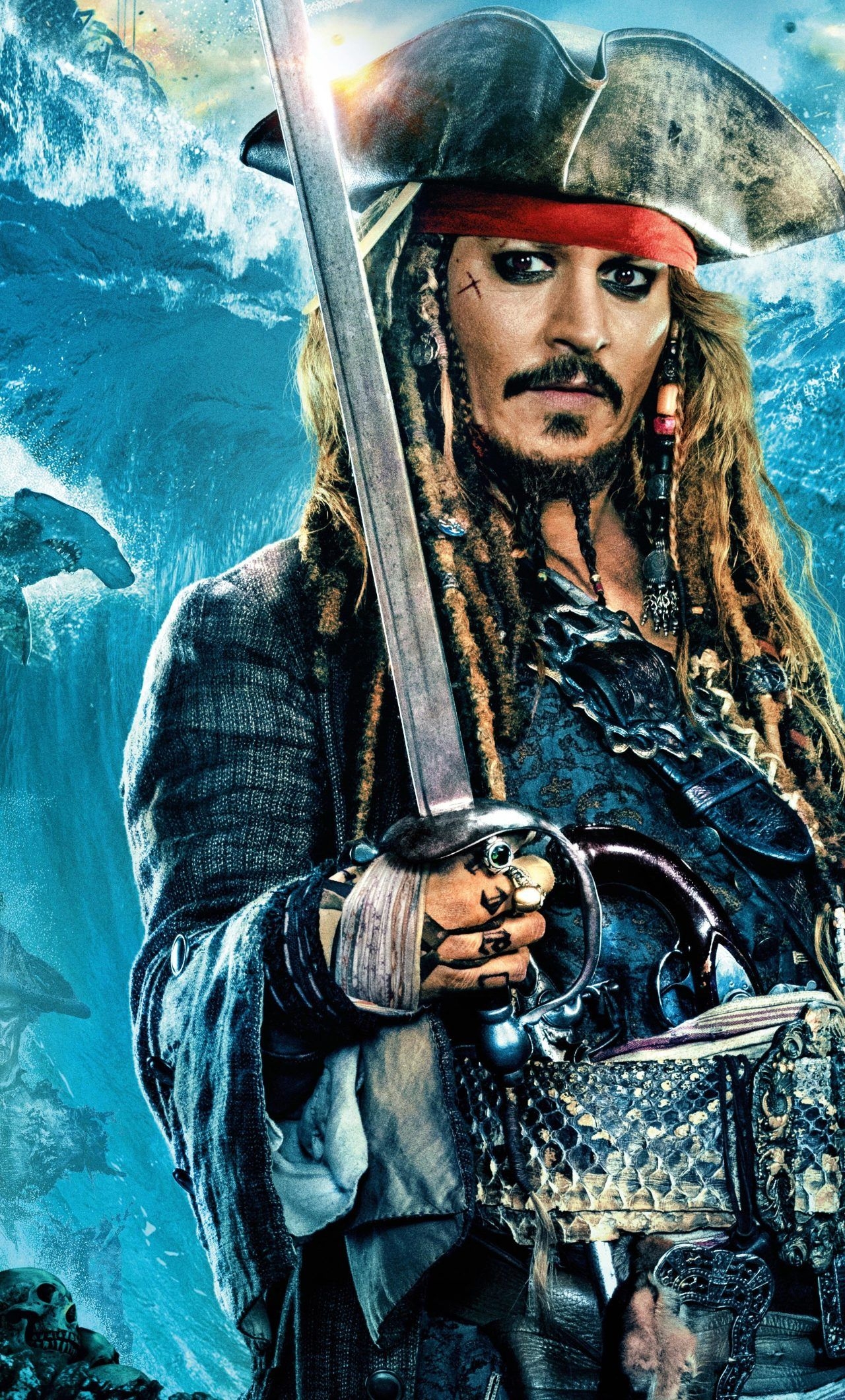 1280x2120 Johnny Depp as Jack Sparrow In Pirates Of The Caribbean, Phone