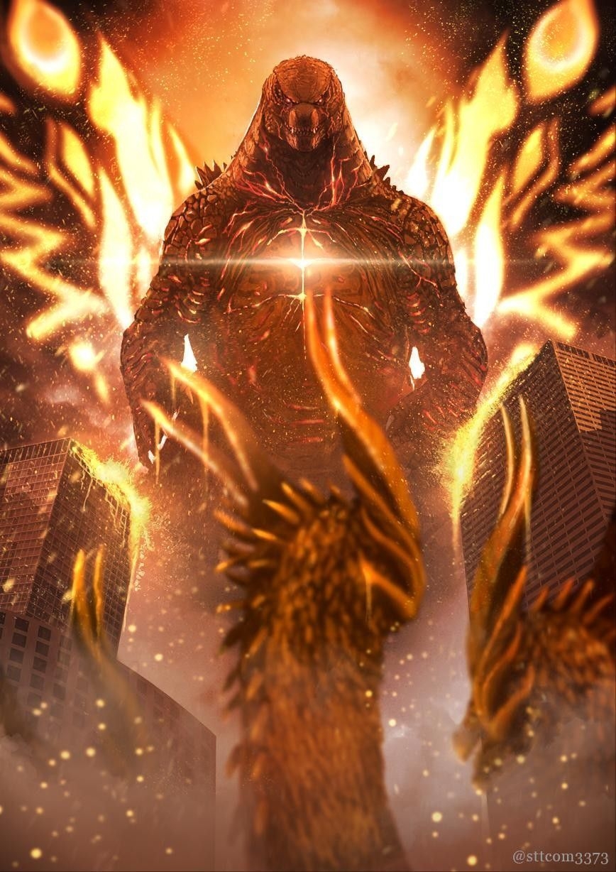 870x1230 Burning Godzilla Wallpaper Free Burning Godzilla Background, Phone