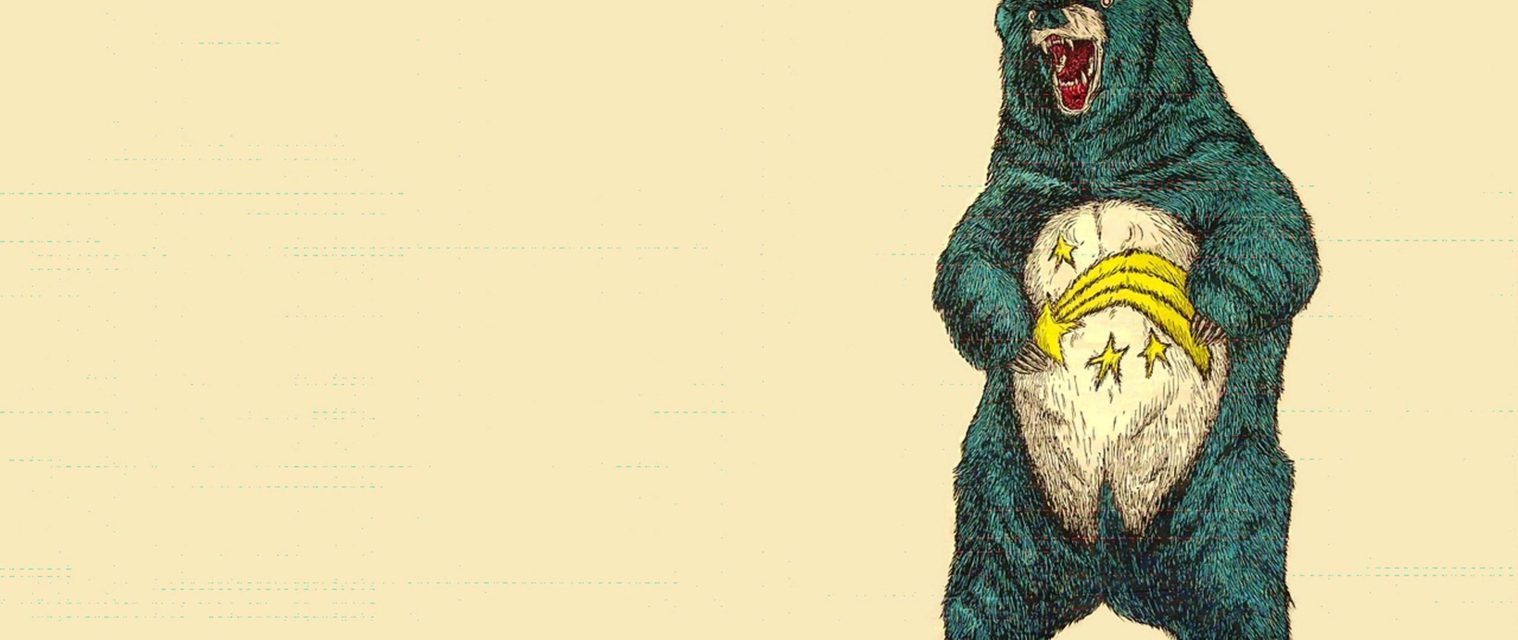 5120x2160 Funky Bear Drawing Wallpaper for Desktop and Mobiles 4K Ultra HD Wide TV, Dual Screen