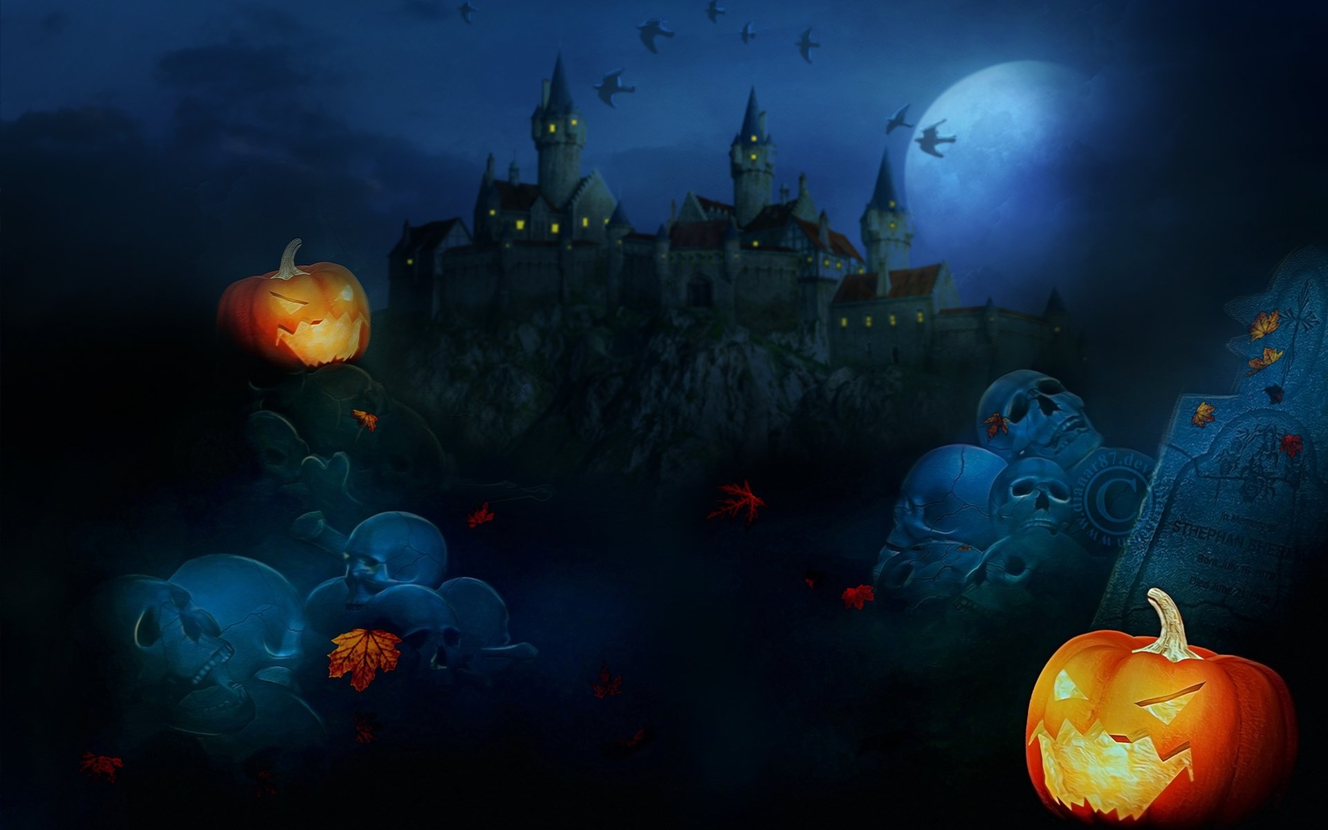 1920x1200 Scary Halloween 2019 Wallpaper HD, Background, Pumpkins, Witches, Bats & Ghosts, Desktop