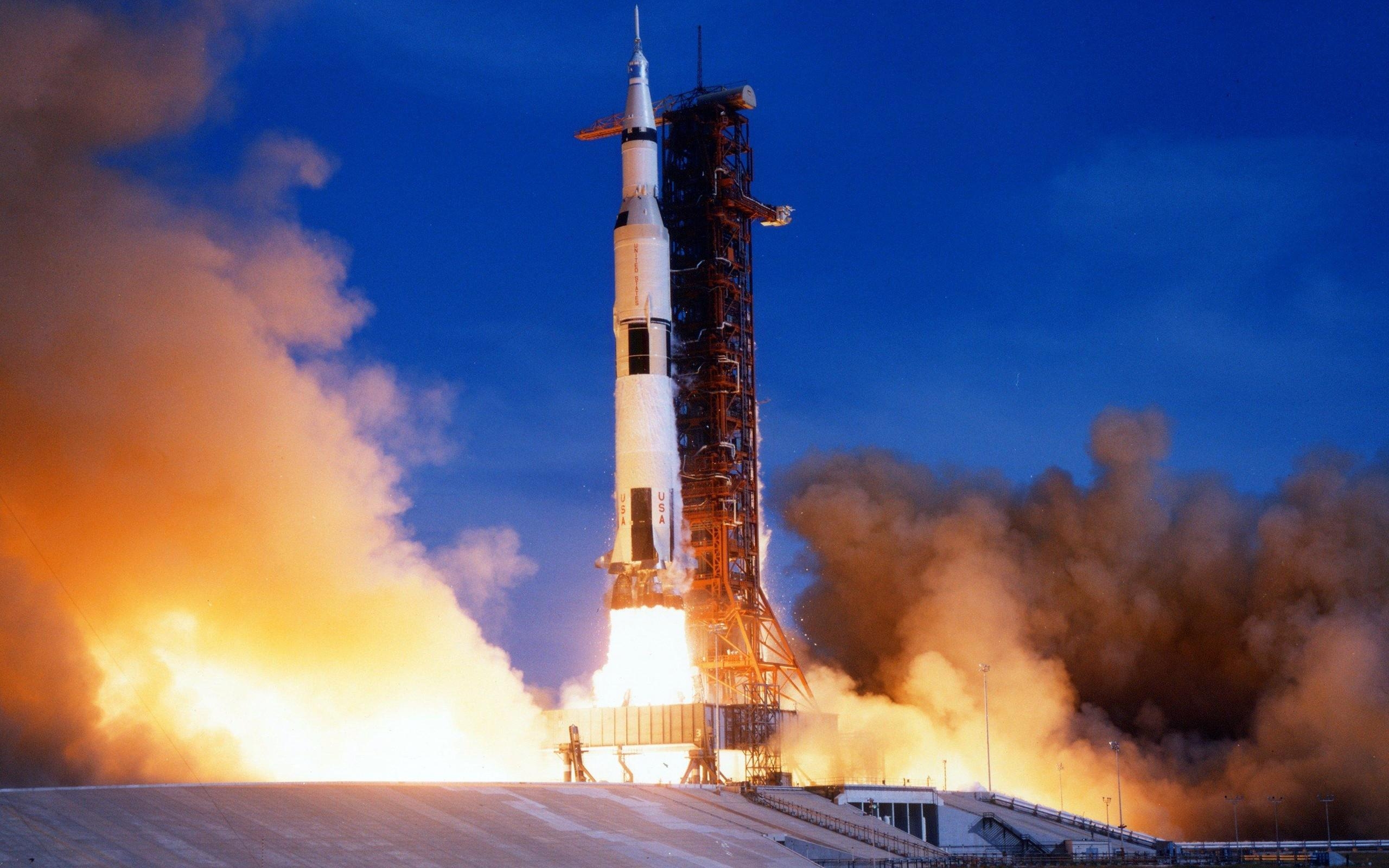 2560x1600 Wallpaper, NASA, vehicle, fire, rocket, Apollo, scanned image, Desktop