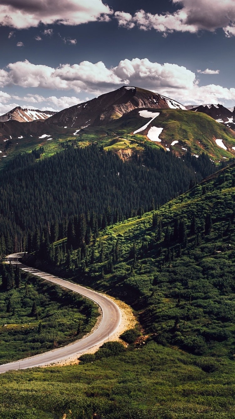 750x1340 Wallpaper Mountains, road, trees 1920x1200 HD Picture, Image, Phone