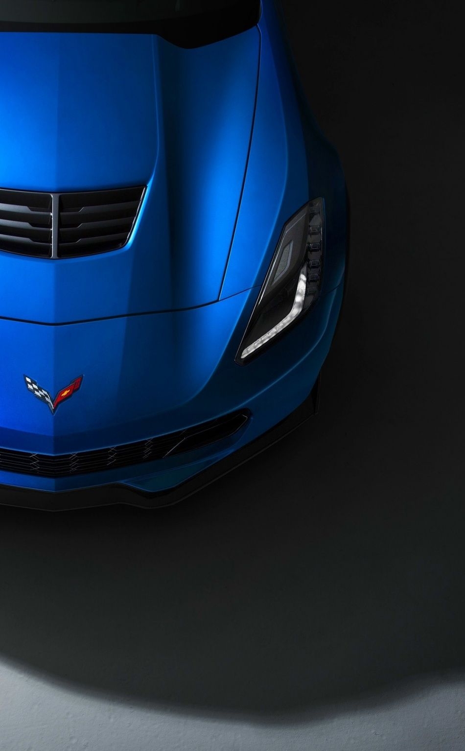 950x1540 Bonnet, blue car, Chevrolet Corvette wallpaper. Carros, Papéis de parede para download, Phone