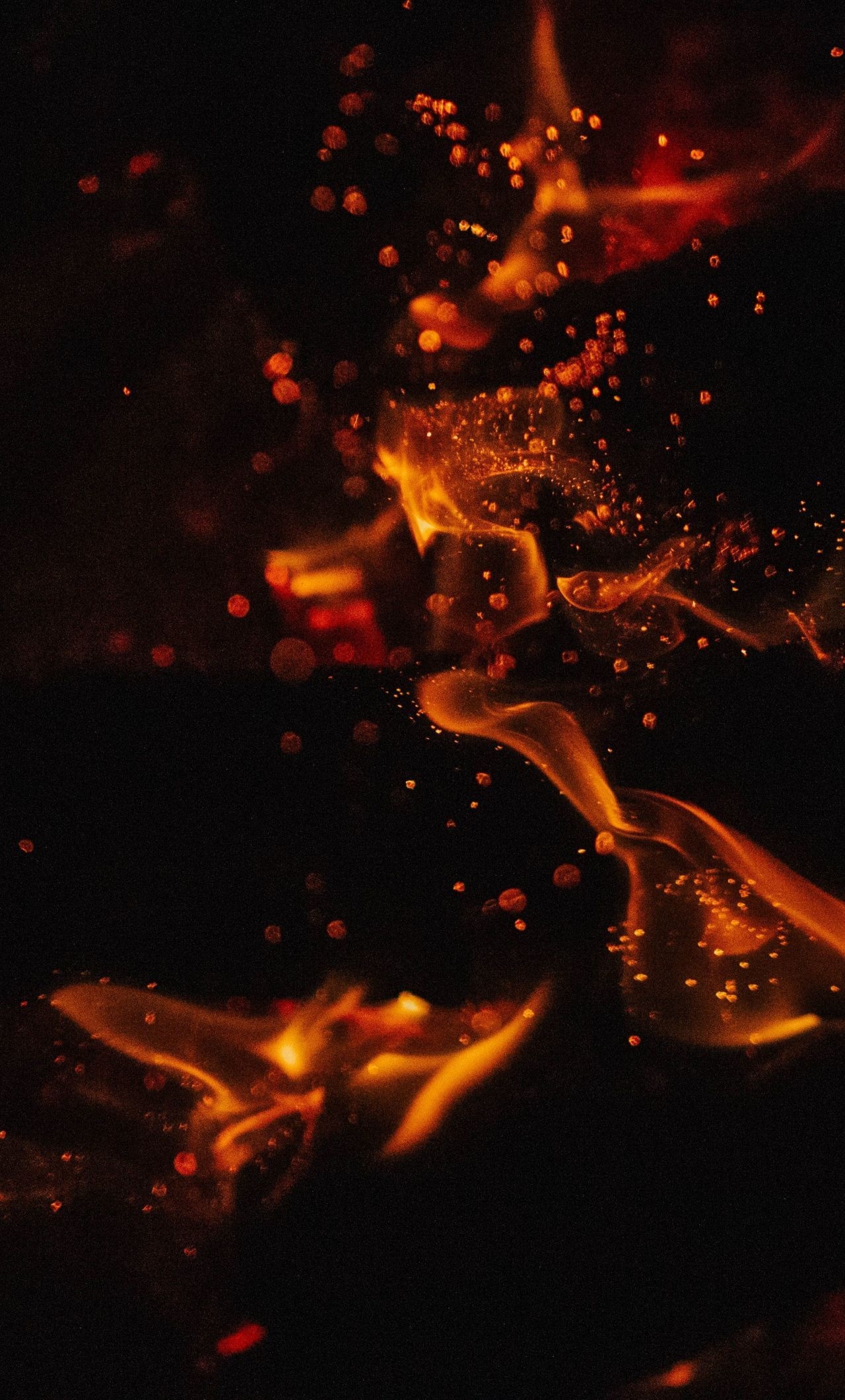 1280x2120 Dark, fire, orange flames wallpaper, Phone