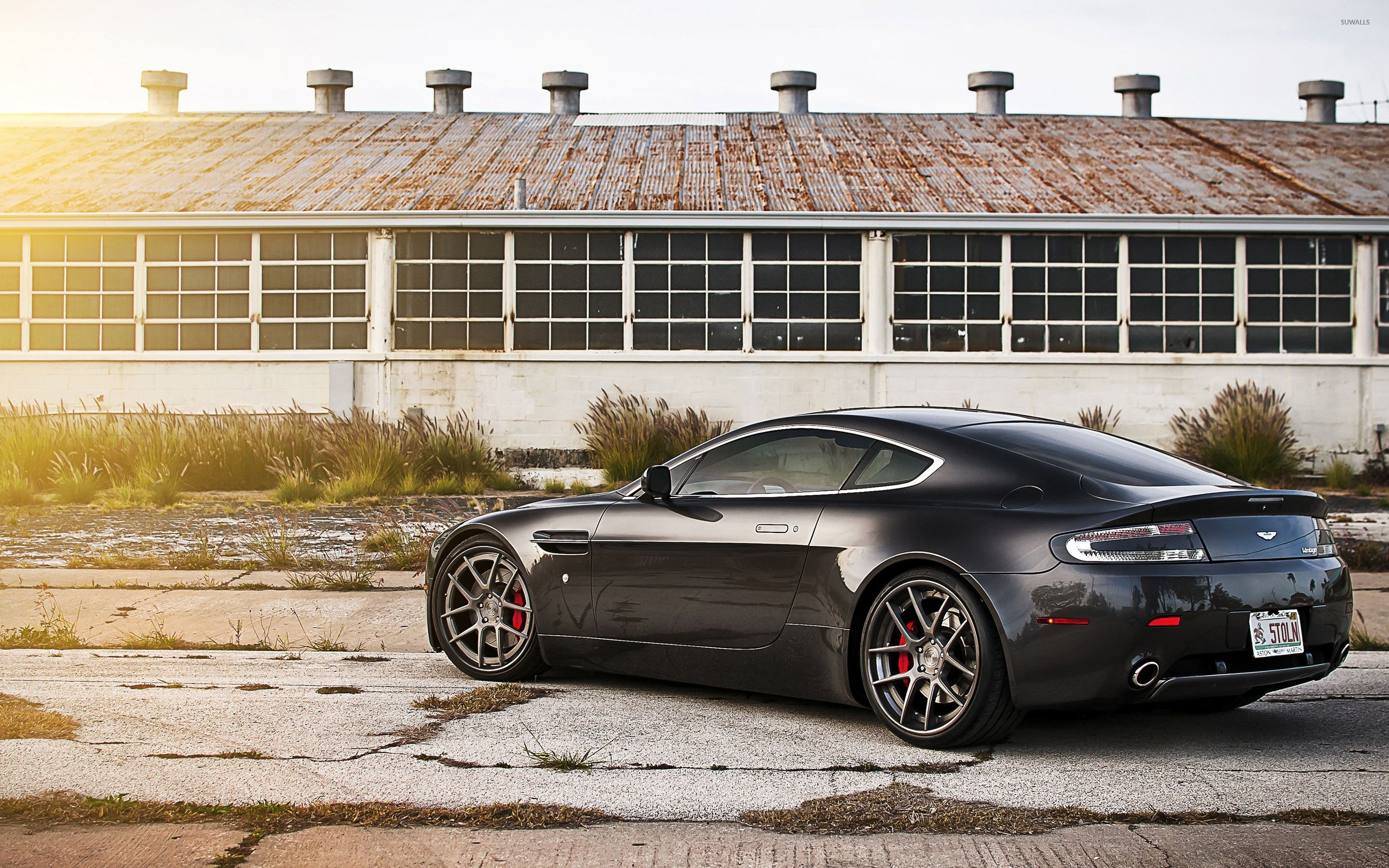 2880x1800 Yellow Aston Martin Vantage S on the road wallpaper, Desktop