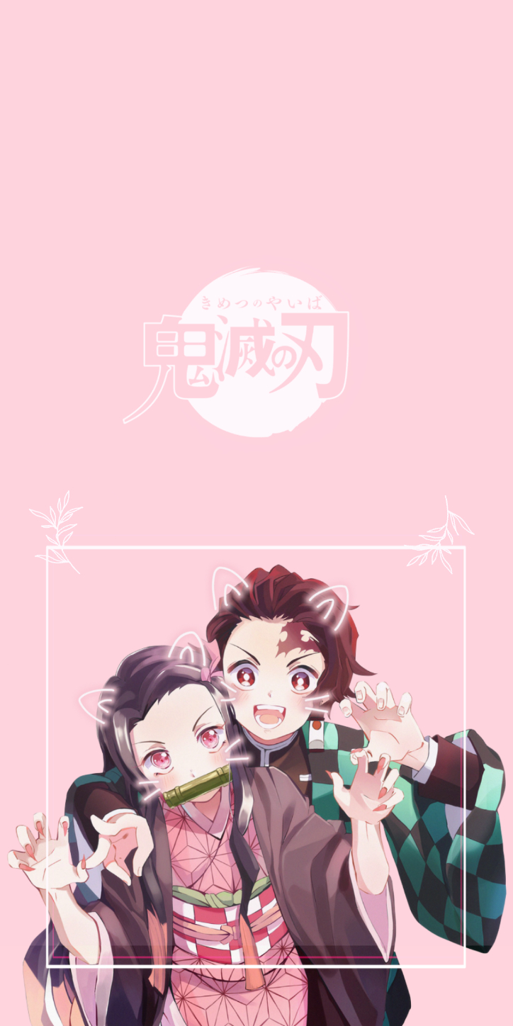 730x1450 freetoedit #kimetsunoyaiba #tanjirou #tanjiro #nezuko #demonslayer #pink # cute #kawaii #anim. Pink wallpaper anime, Anime wallpaper iphone, Cool anime wallpaper, Phone