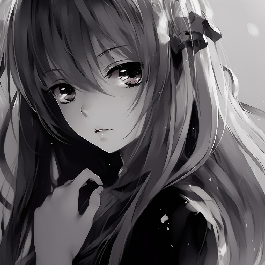 1030x1030 Black and White Anime Girl Portrait pfp girl in black and white Chest Image Hosting And Sharing Made Easy, Phone