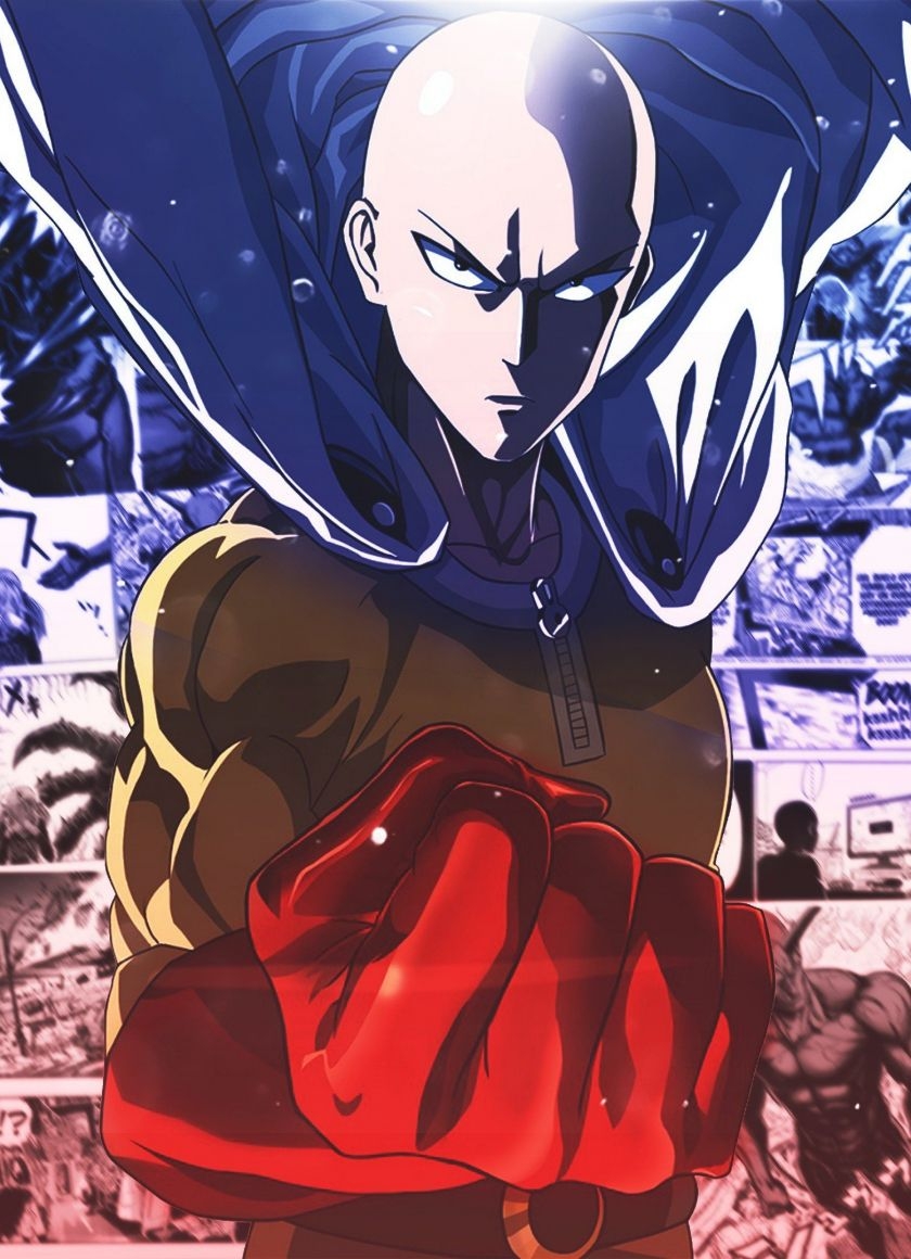 840x1160 Download  Wallpaper Saitama, Onepunch Man, Anime, Bald, Phone