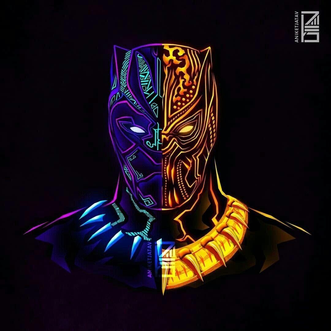 1080x1080 Black Panther x Killmonger. Black panther superhero, Black panther marvel, Marvel comics wallpaper, Phone