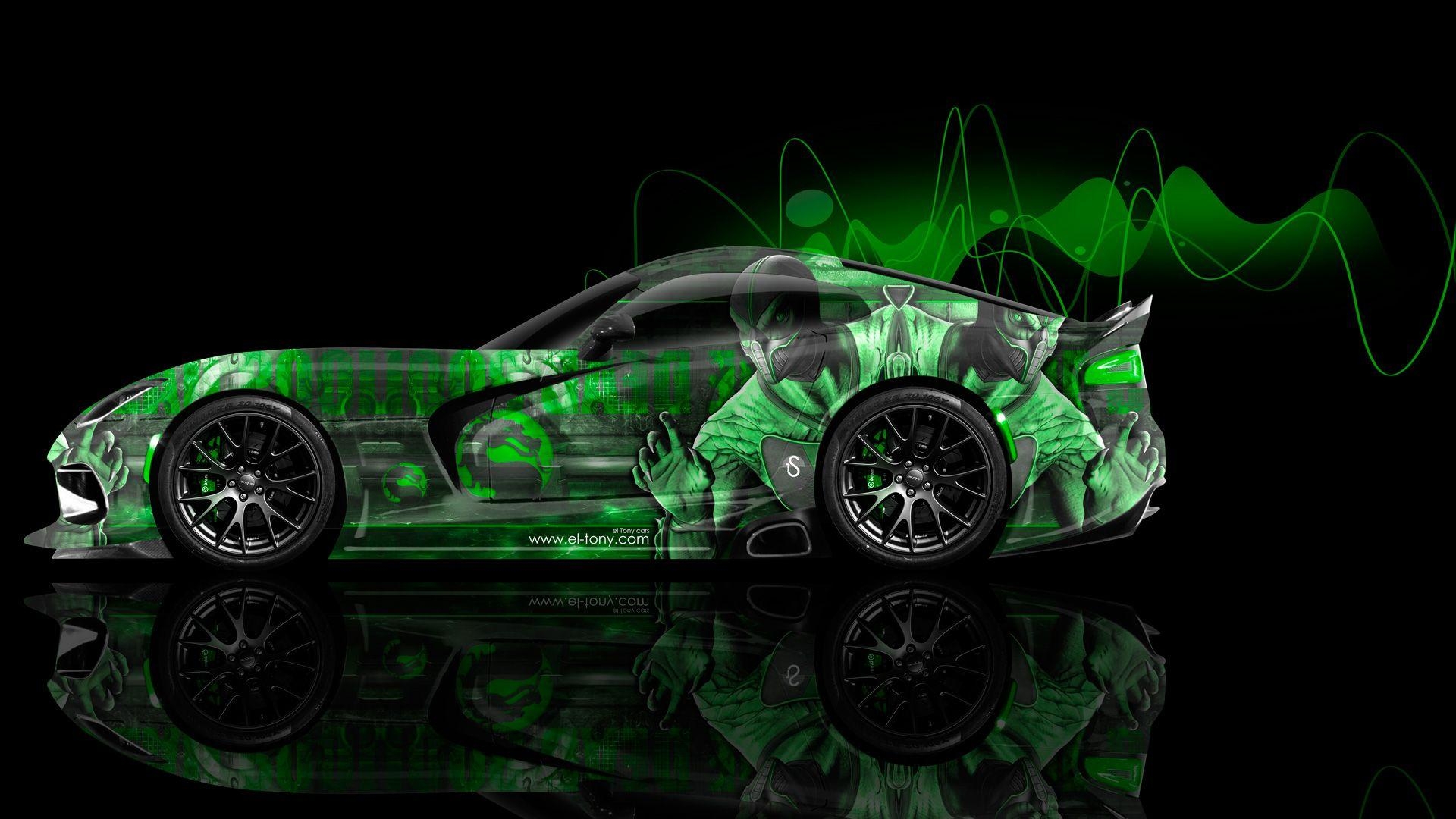 1920x1080 Dodge Viper Mortal Kombat Reptile Aerography Car 2014, Desktop