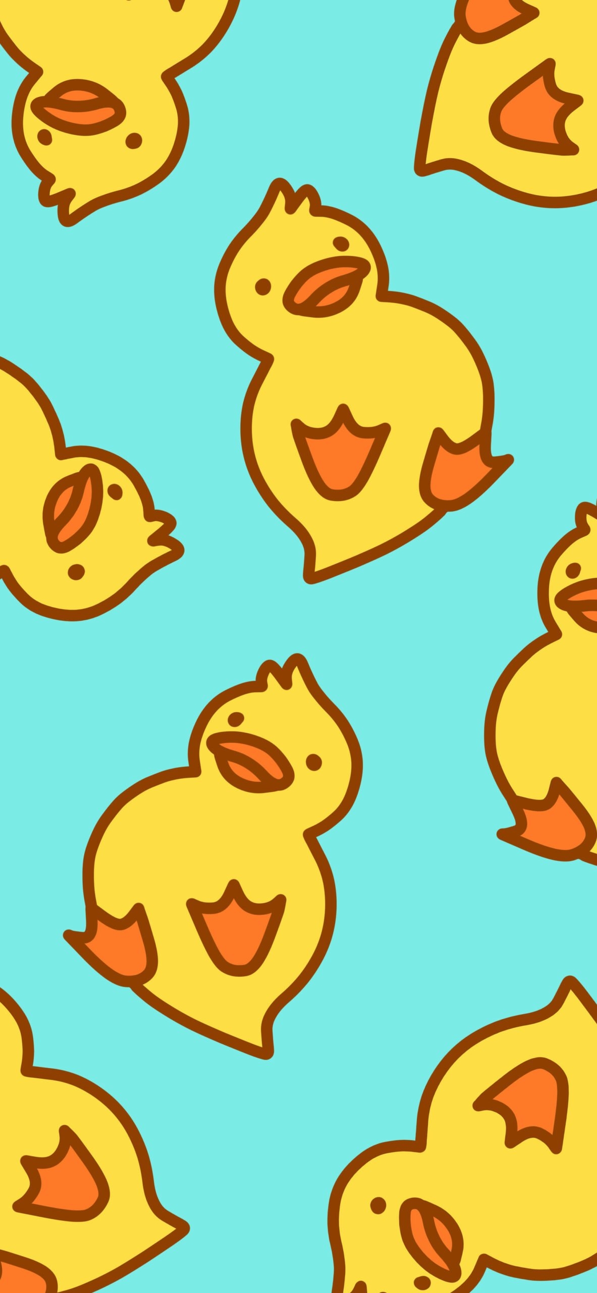 1190x2560 Cute Yellow Ducks Blue Wallpaper Ducks Wallpaper Phone, Phone