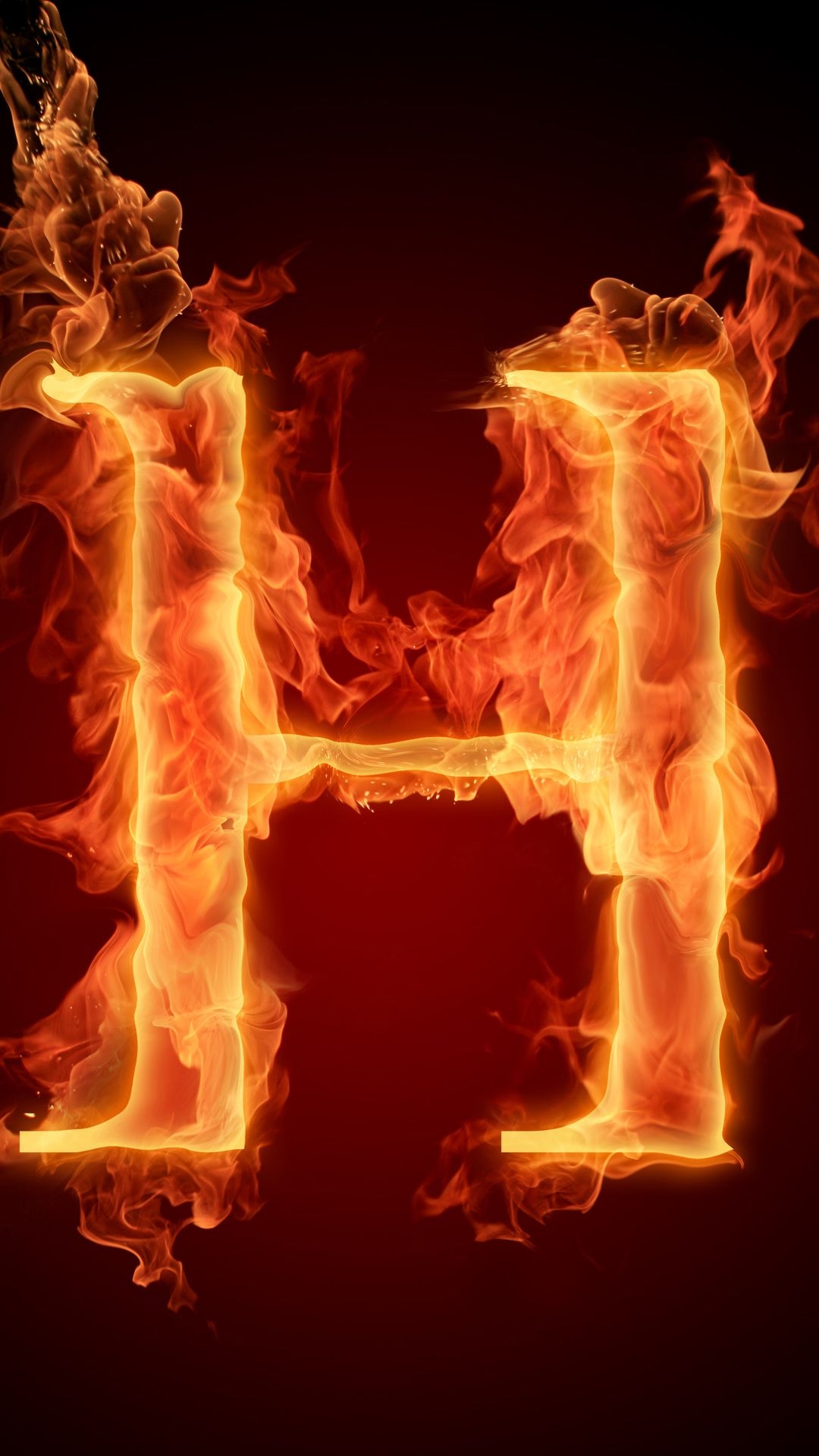 1080x1920 letter, fire, h, flame, alphabet desktop wallpaper 69430, Phone