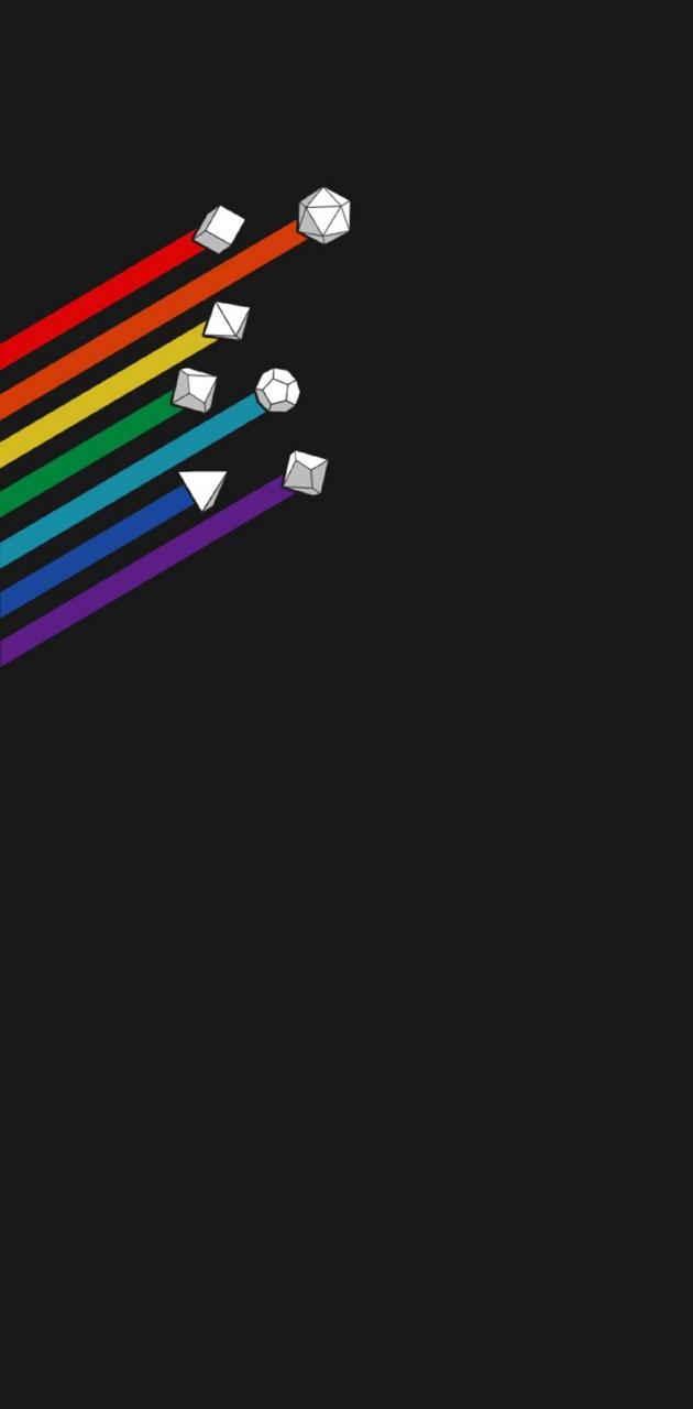 630x1280 Rainbow Dice wallpaper, Phone