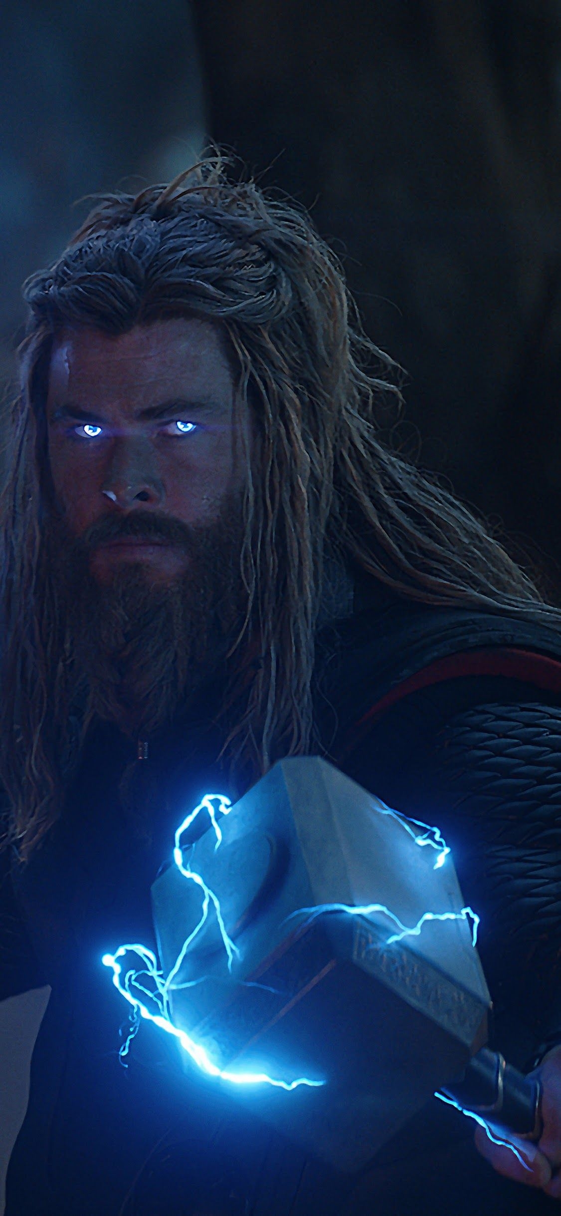 1130x2440 Avengers: Endgame Thor Stormbreaker Mjolnir Lightning 8K Wallpaper, Phone