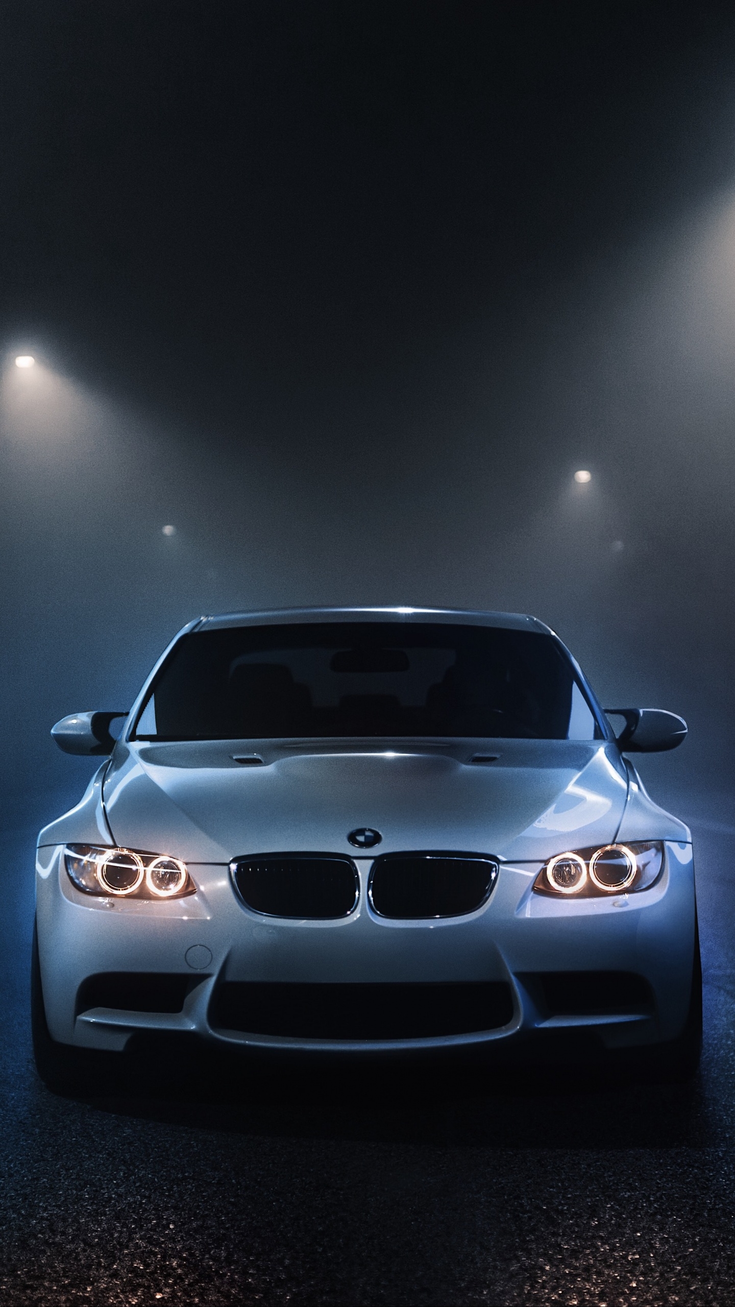 1440x2560 BMW M3 Wallpaper 4K, White Cars, Dark Background, Night Time, Black Dark, Phone