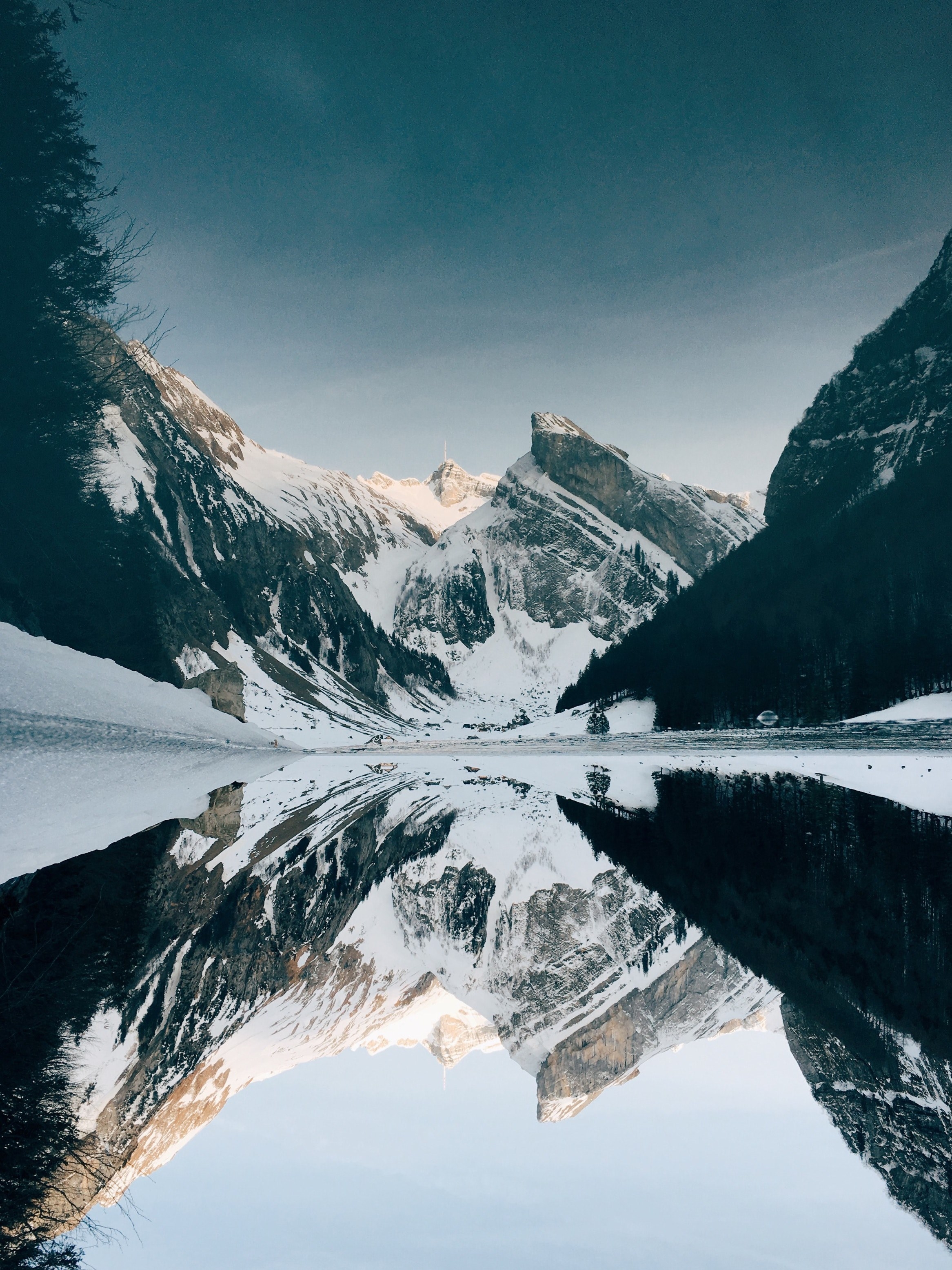 2340x3120 Wallpaper / snowy mountains and lake with reflection at wasserauen appenzell innerrhoden schweiz, wallpaper iphone wallpaper iphone background and lock screen background HD 4k wallpaper free download, Phone