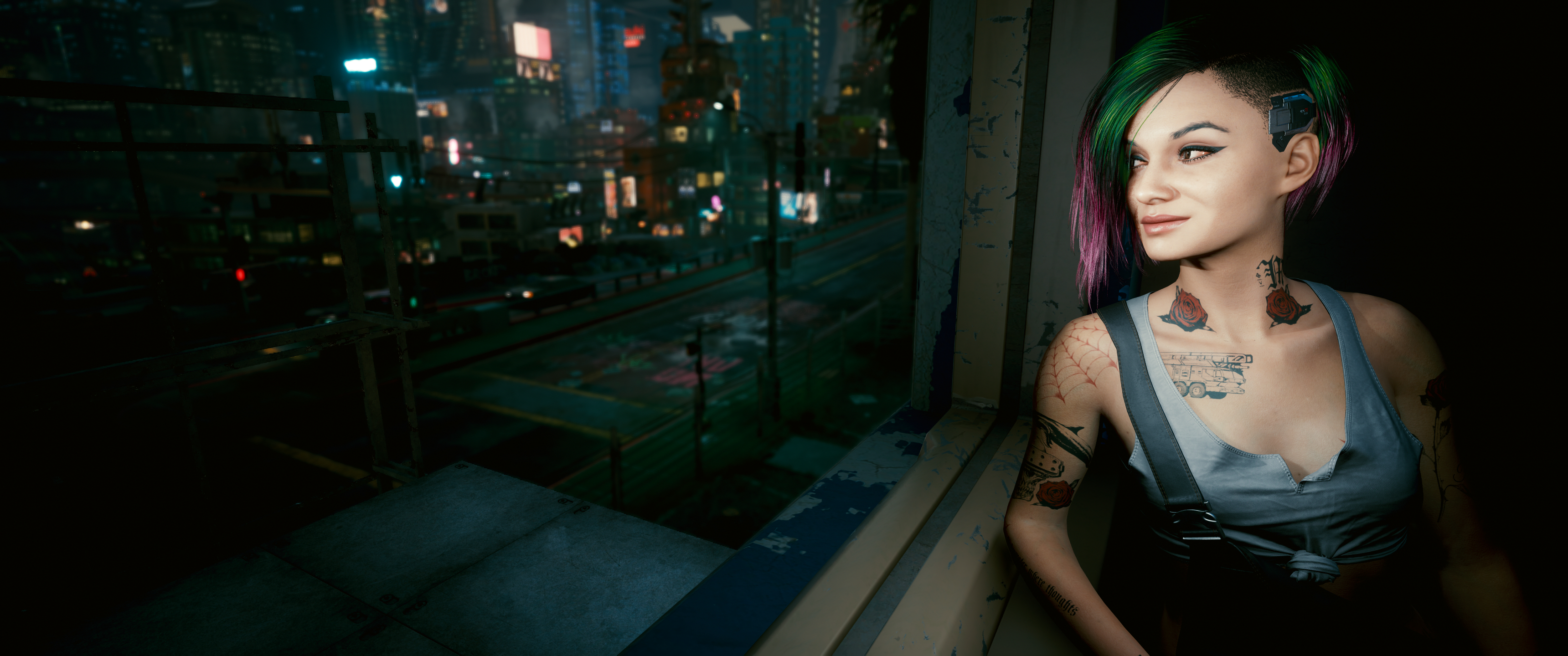 3440x1440 Wallpaper, Judy Alvarez, Cyberpunk 2077, Dual Screen