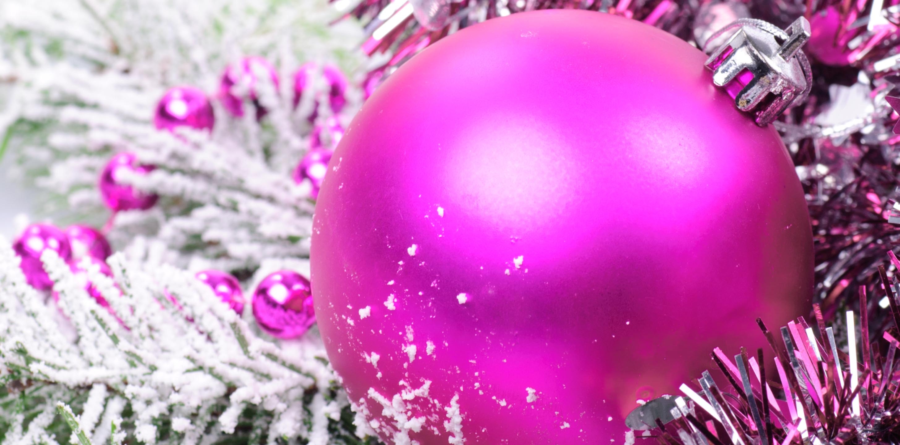 2920x1440 Pink Christmas Wallpaper, Dual Screen