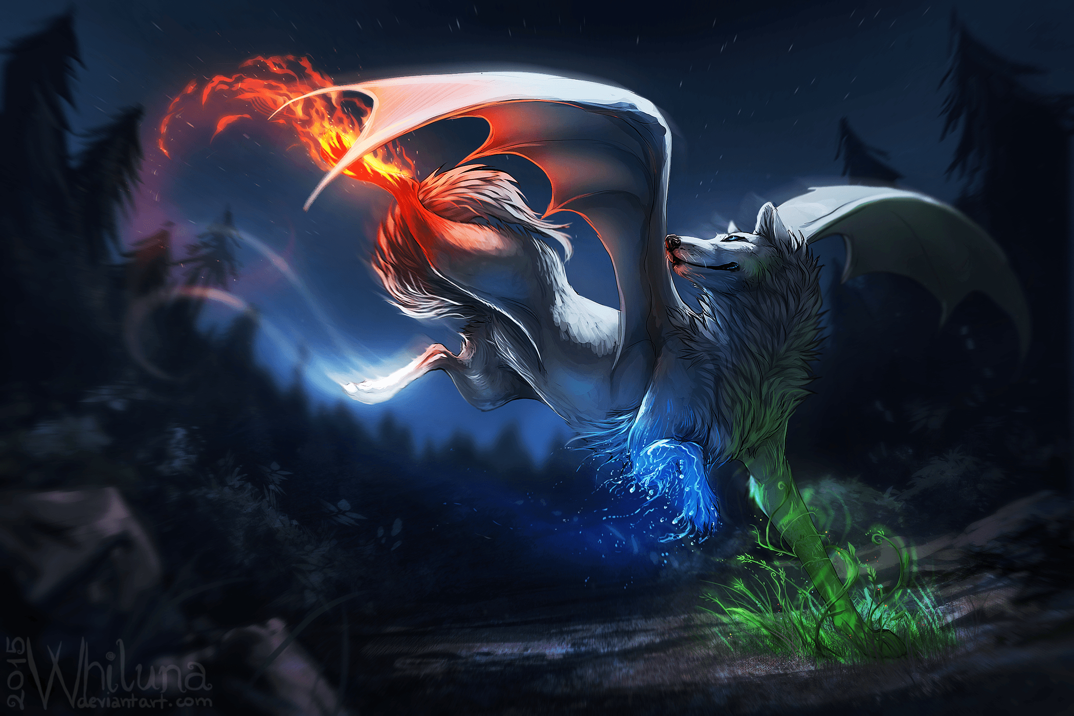 2100x1400 The four elements in a wolf, Desktop