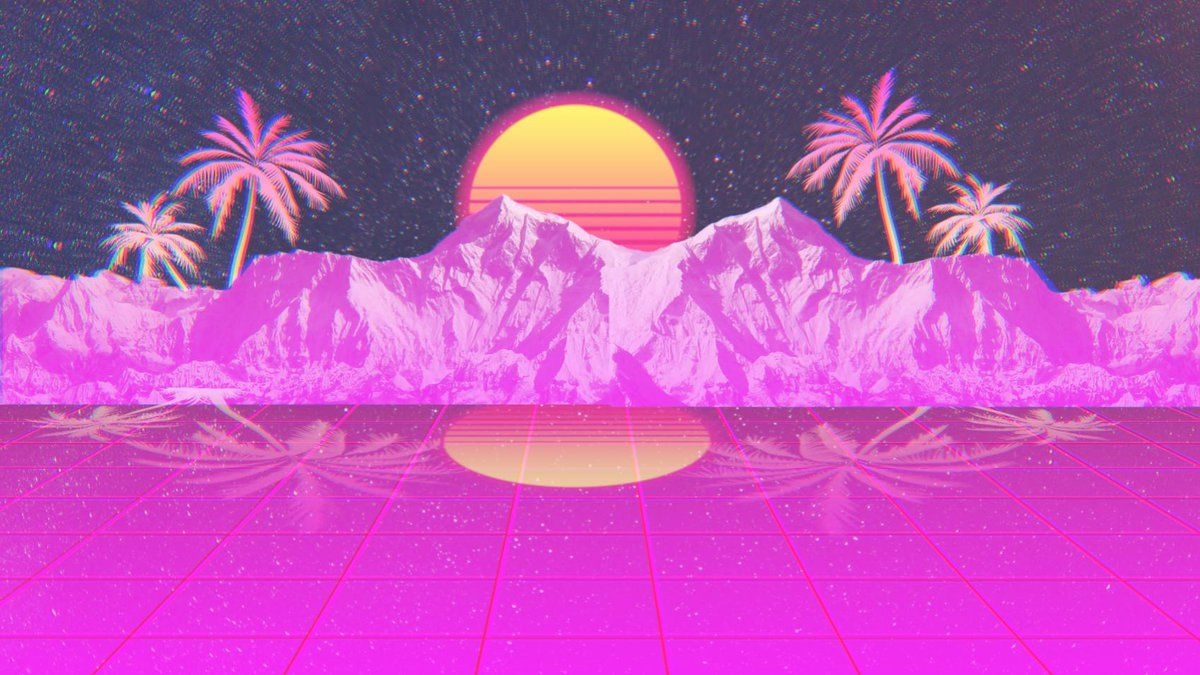 1200x680 Vaporwave Wallpaper Twitter Pink, Desktop