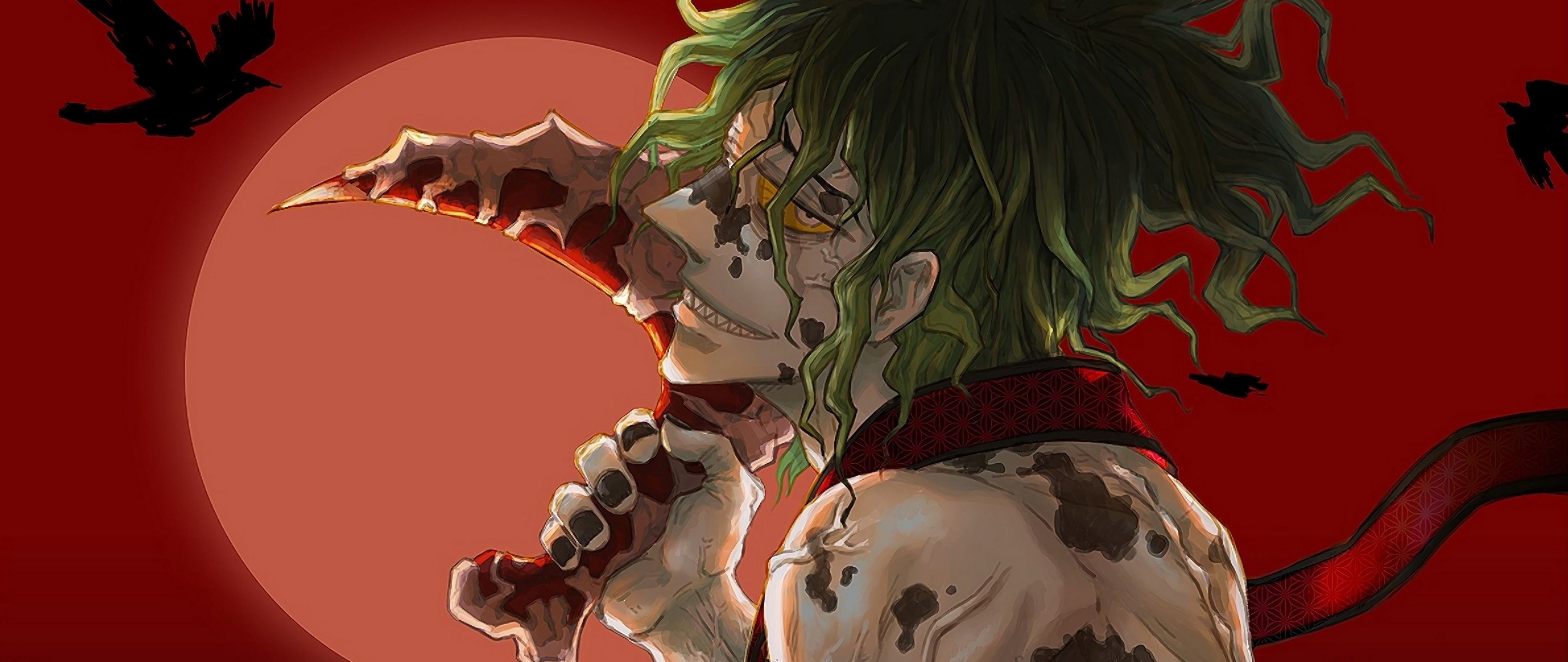 5120x2160 Gyutaro Kimetsu no Yaiba 4K Wallpaper, Dual Screen