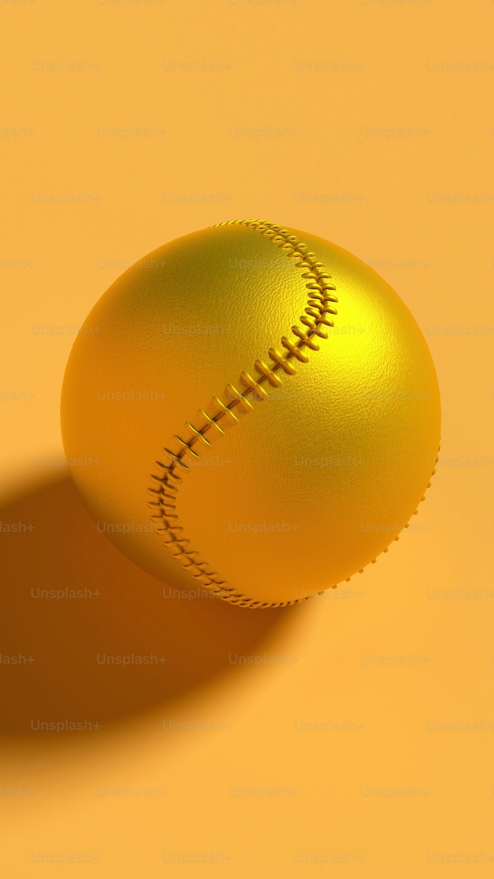 1000x1780 A golden baseball ball on a yellow, Phone