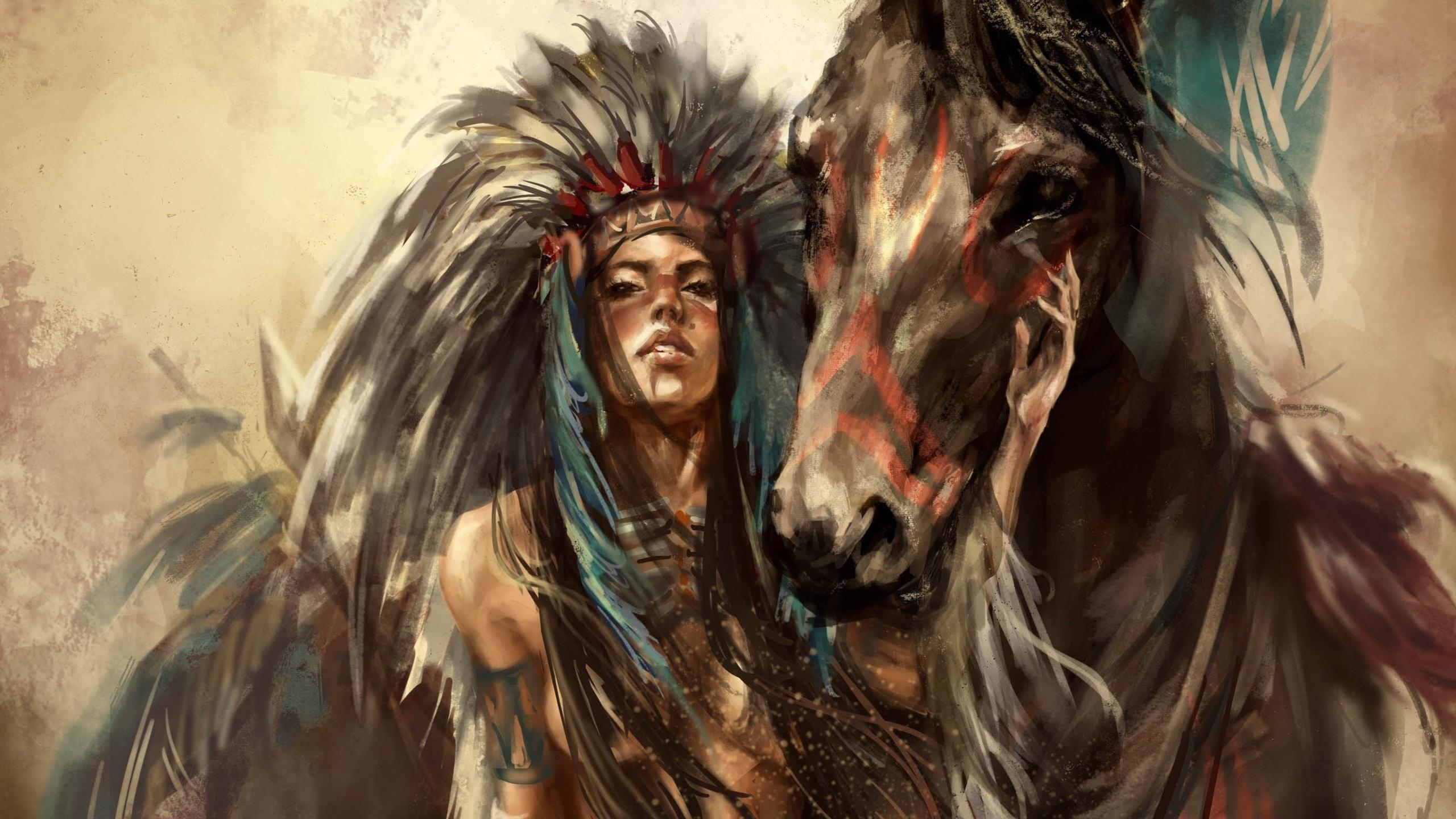 2560x1440 Artistic Native American Wallpaper, Desktop