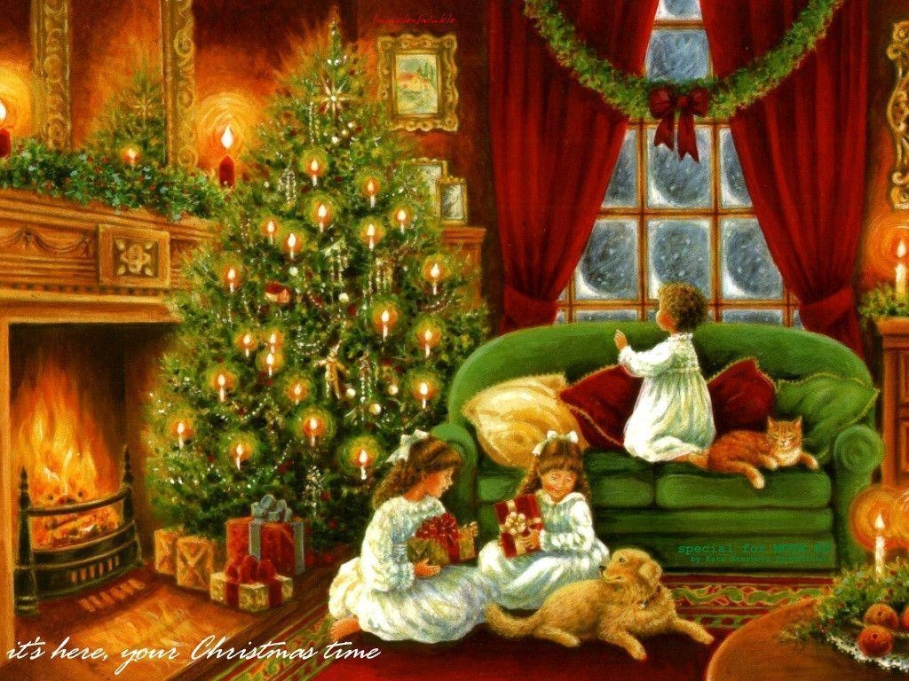 1030x770 Old Fashioned Winter Christmas Scenes Ebay Com Itm Old, Desktop