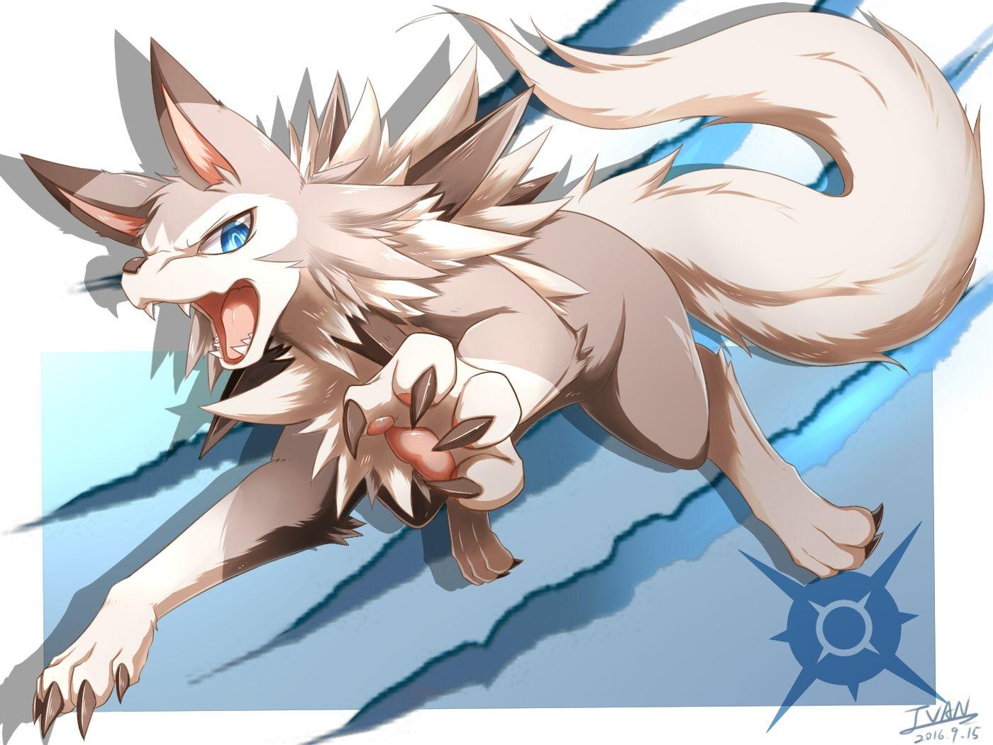 1400x1050 Lycanroc (SUN) By IVAN JHANG Fur Affinity [dot] Net, Desktop