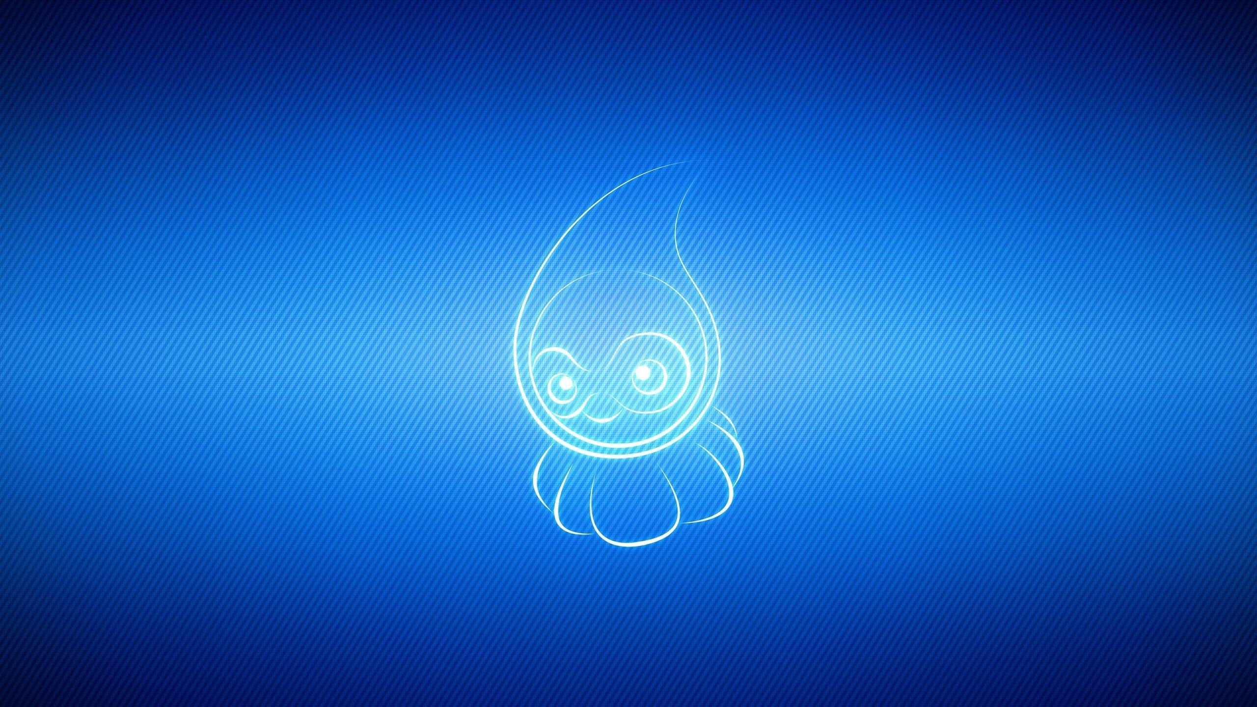 2560x1440 Download wallpaper  castform, pokemon, blue, cartoon, Desktop