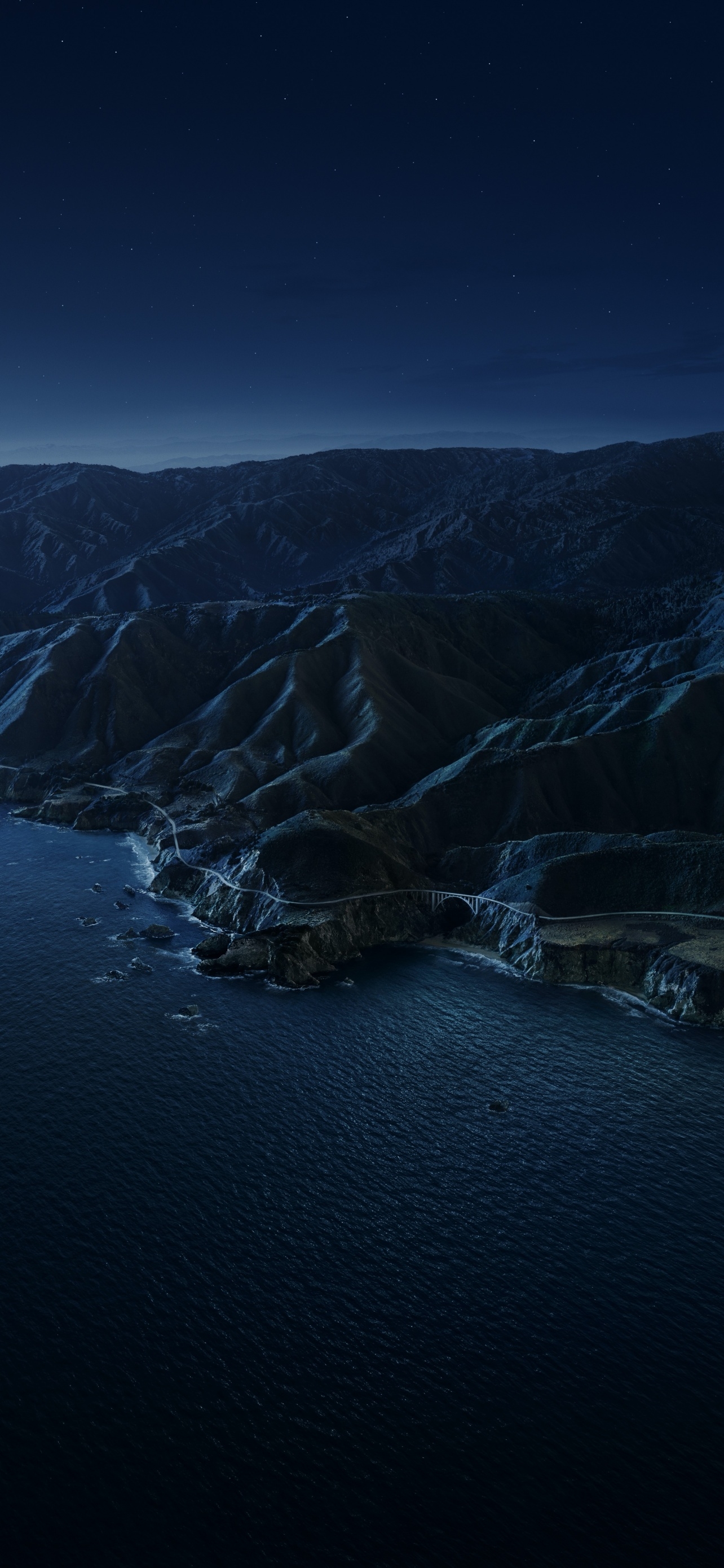 1290x2780 Big Sur Wallpaper 4K, Mountains, Night, Dark, Nature, Phone