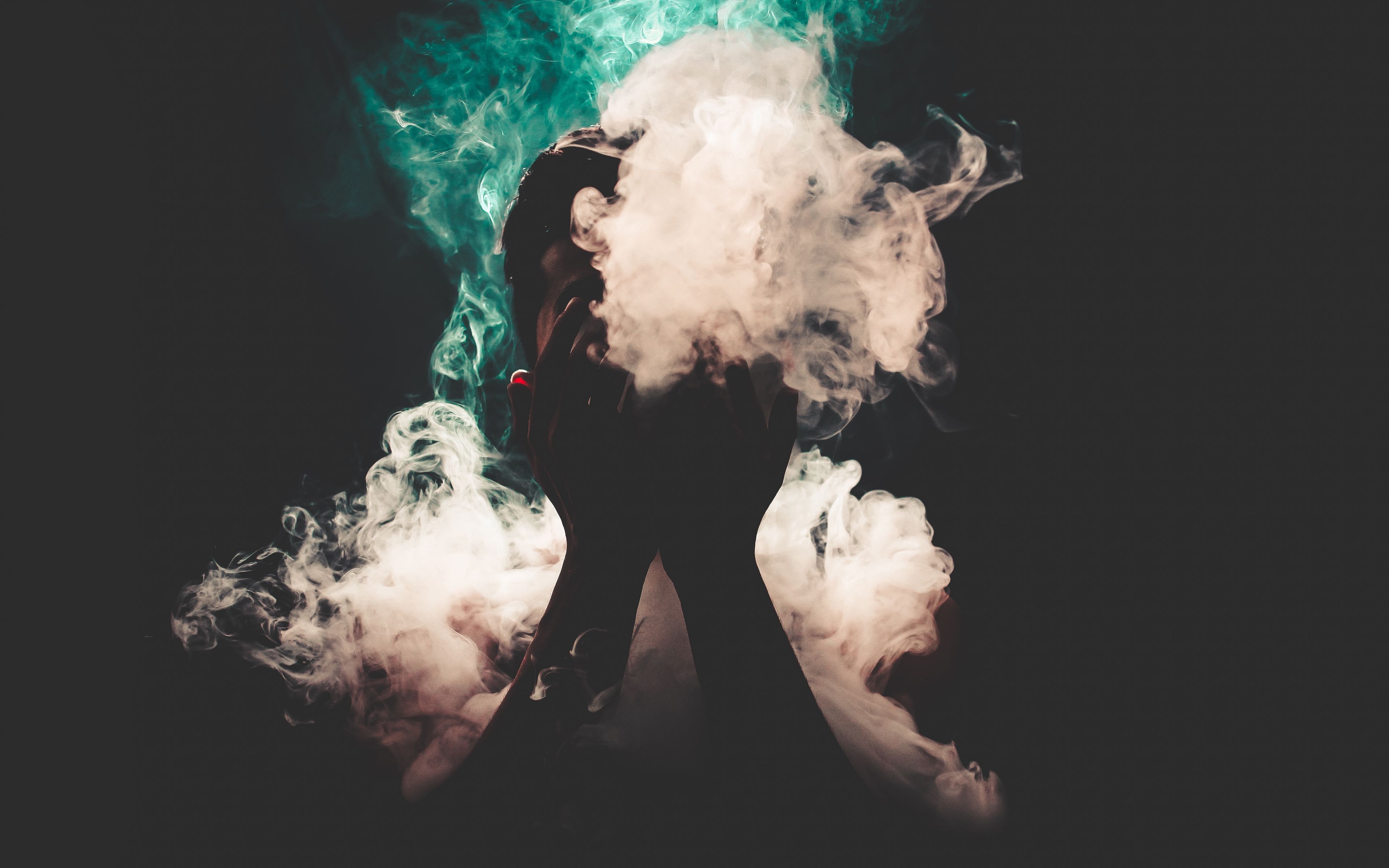 3840x2400 Download wallpaper  man, smoke, hands, colorful smoke 4k ultra HD 16:10 HD background, Desktop