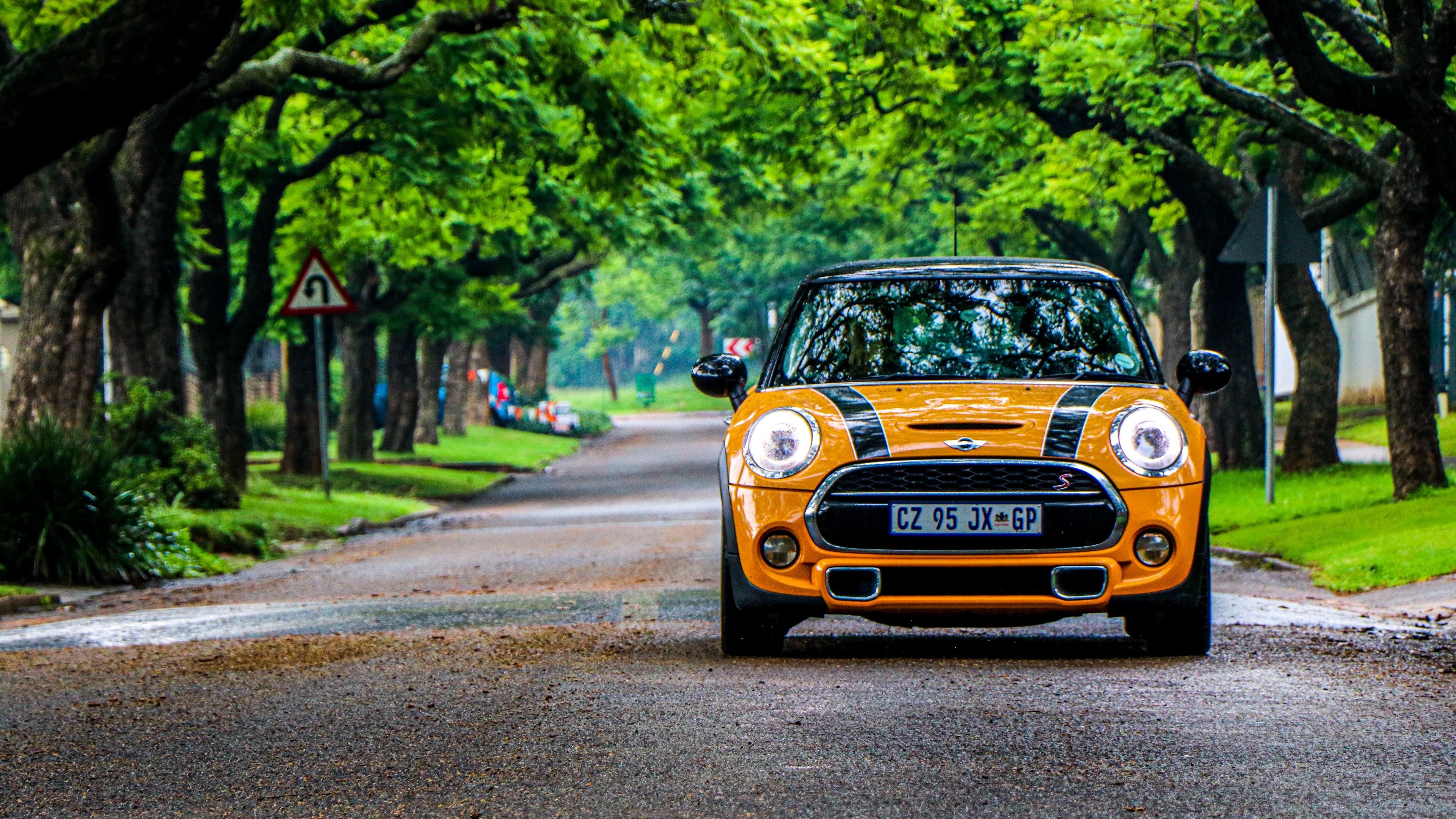 3840x2160 Download wallpaper  mini cooper s, mini cooper, car, front view, yellow 4k uhd 16:9 HD background, Desktop