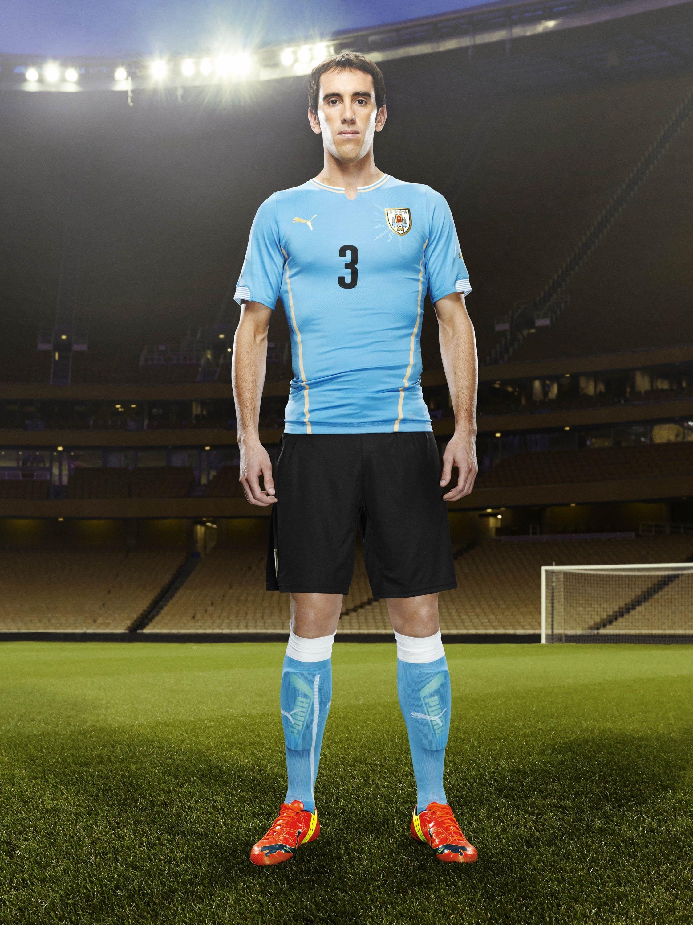 2250x3000 Diego Godin and Puma Launch Uruguay Home and Away Kits, Phone