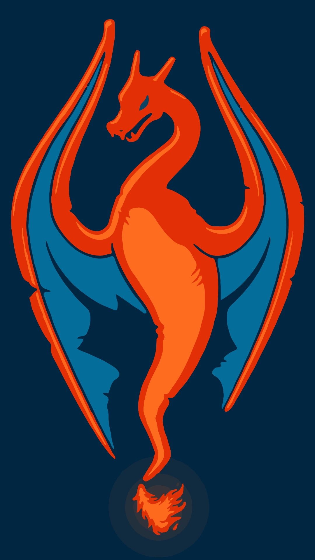 1080x1920 Pokemon Charizard illustration, red, Phone