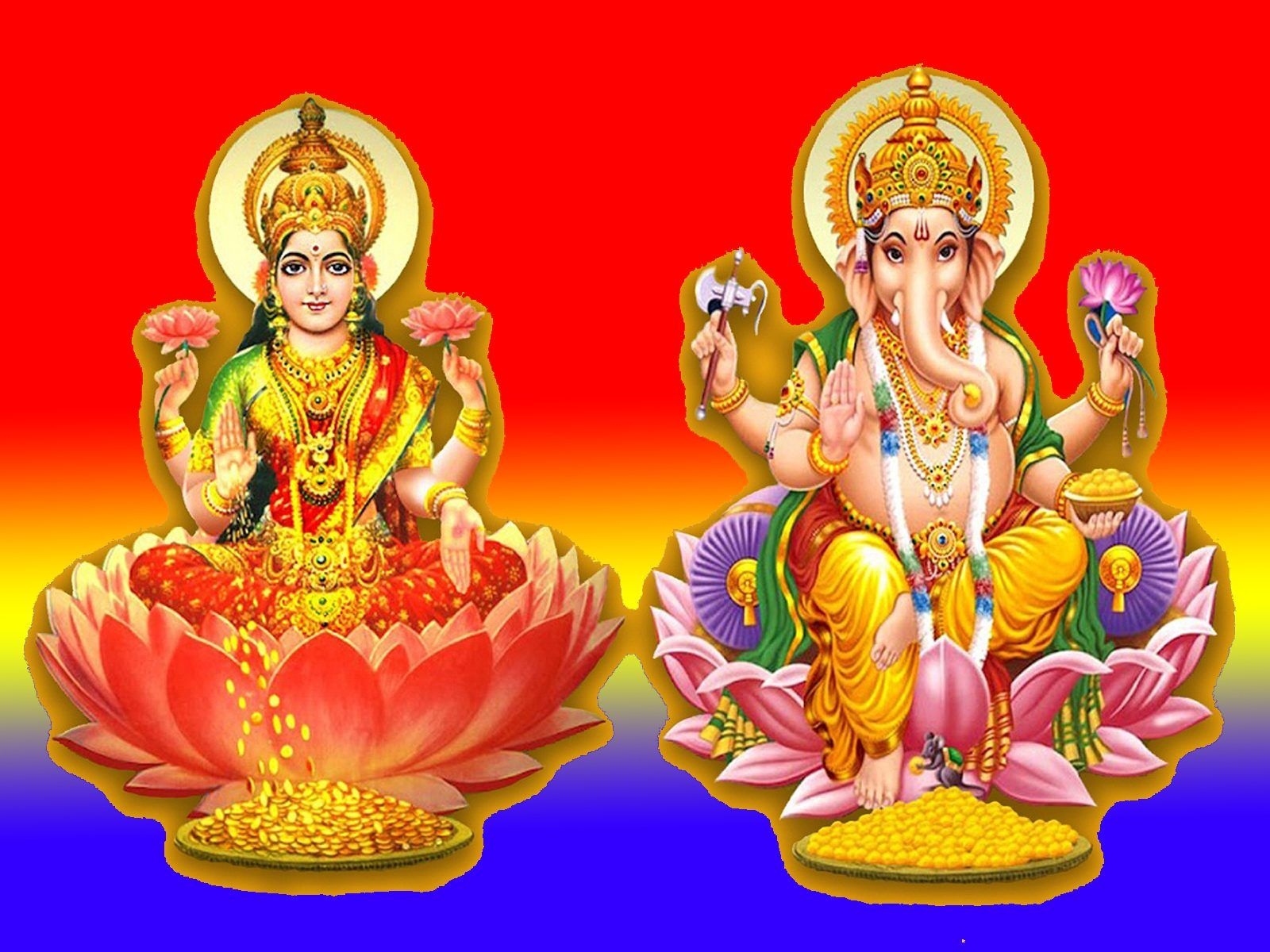 1600x1200 Goddess Lakshmi With God Ganesha Indian Religious Wallpaper HD, Desktop