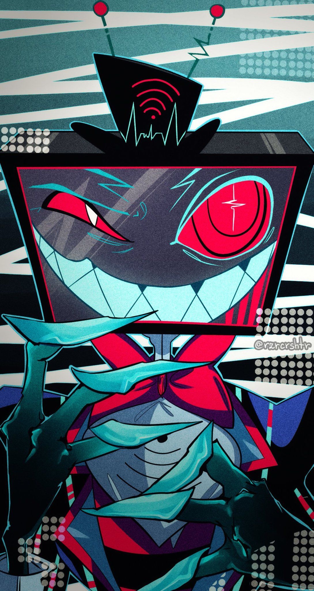 1090x2050 Anime background, Vivziepop hazbin hotel, Phone