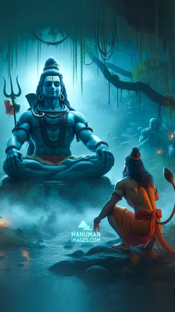 740x1310 lord shiva and hanuman. Meditation, Phone