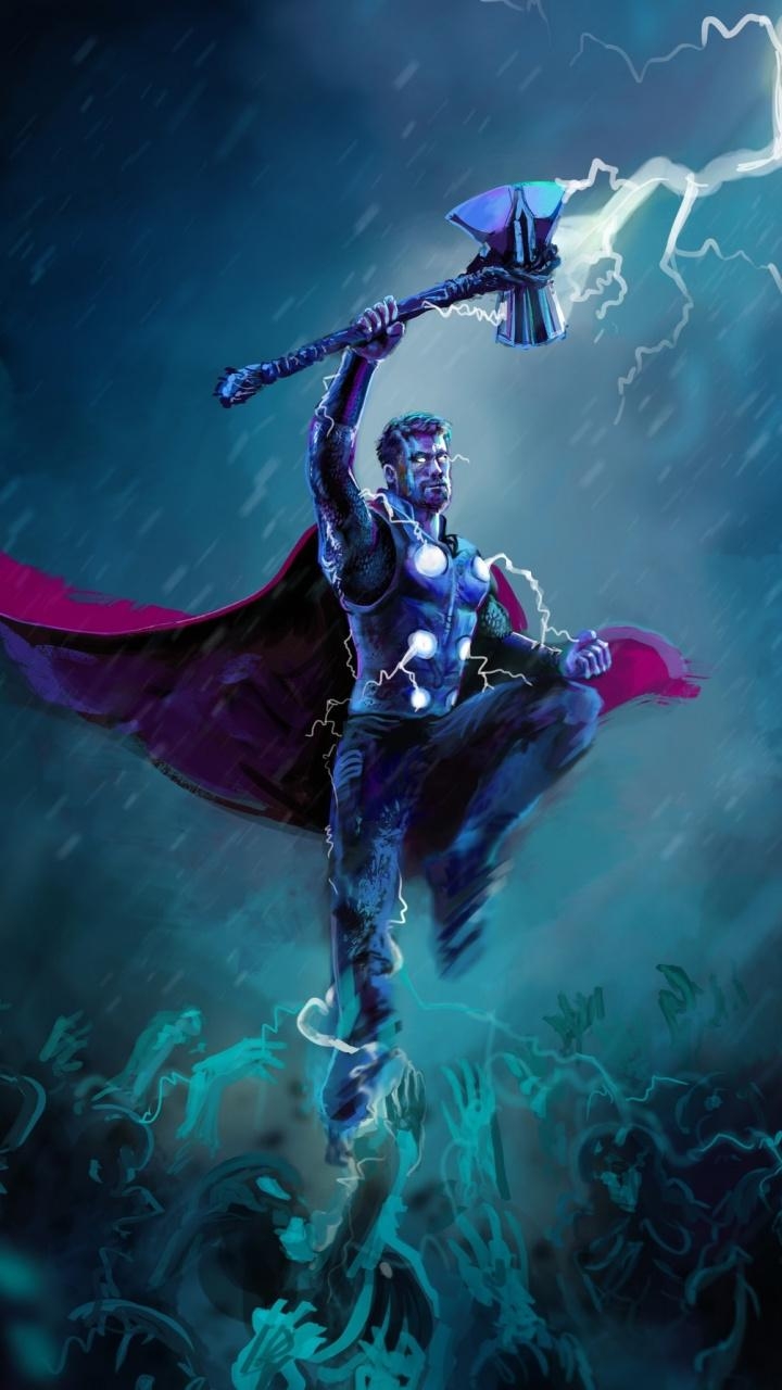 720x1280 Download  wallpaper thor, thunder storm, artwork, samsung, Phone