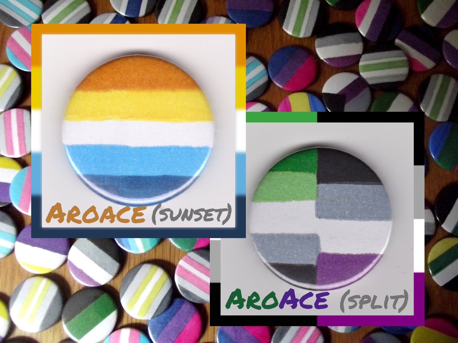 1600x1200 Aroace Pride 1 Button Badge sunset or Split Flag, Desktop