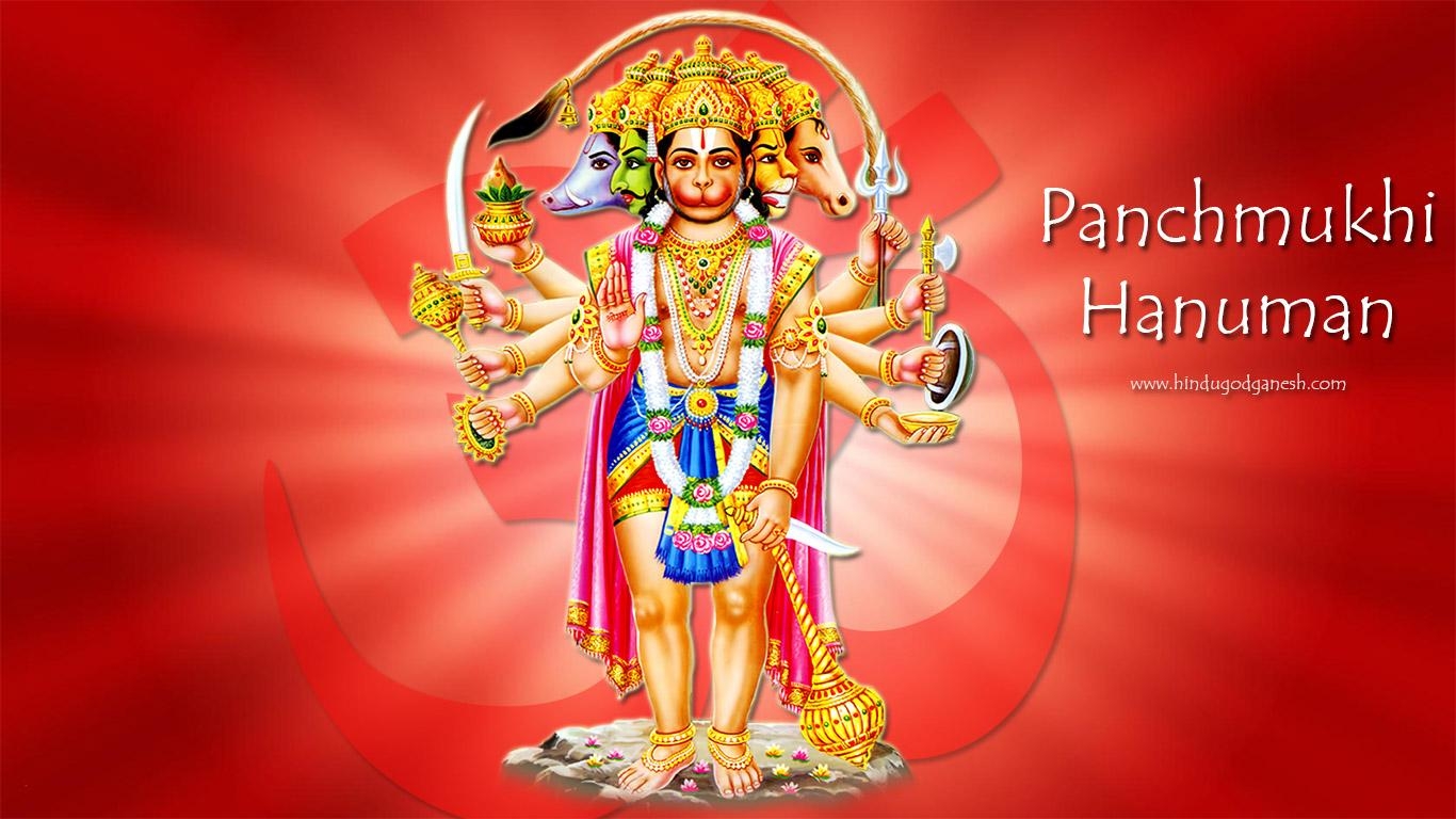 1370x770 Panchmukhi hanuman ji HD image for desktop & mobile, Desktop