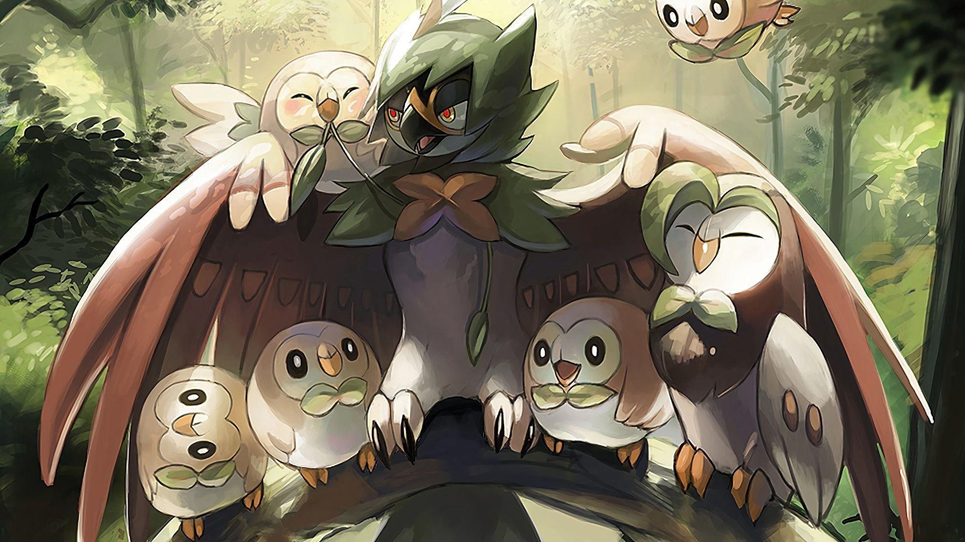 1920x1080 Rowlet Dartrix Decidueye Pokemon Sun. Wallpaper, Desktop