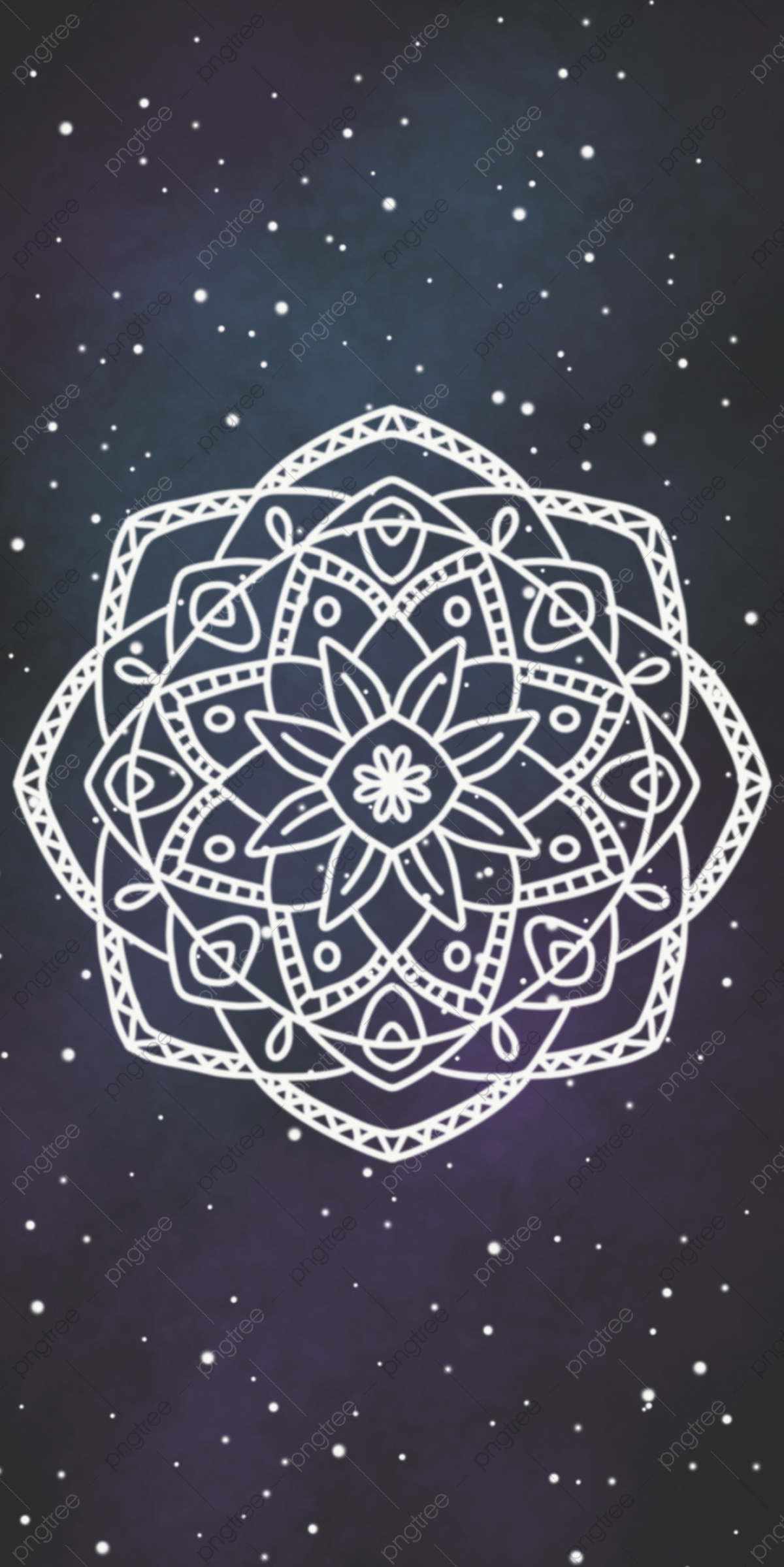 1200x2400 Dark Space Sky With White Outline Mandala Wallpaper Background, Mandala Wallpaper, Indian Mandala, Mandala Phone Wallpaper Background Image for Free Download, Phone