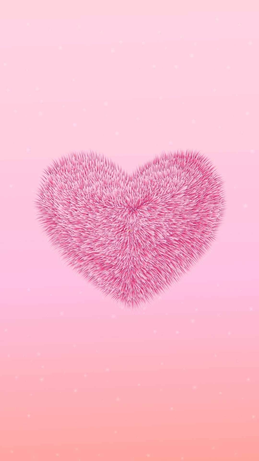 1080x1920 Aesthetic Pink Heart Wallpaper For Computer, Phone