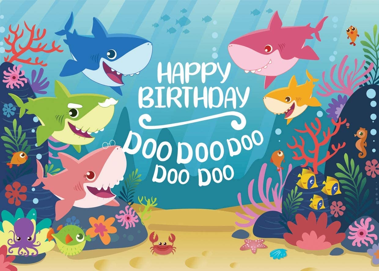 1240x890 Amazon.com, SJOLOON 7X5FT Blue Ocean Shark Birthday Party Backdrop Baby Shark Party Backdrop Baby Shark Banner Photography Backdrops Vinyl Photo Studio Props 11445, Camera & Photo, Desktop