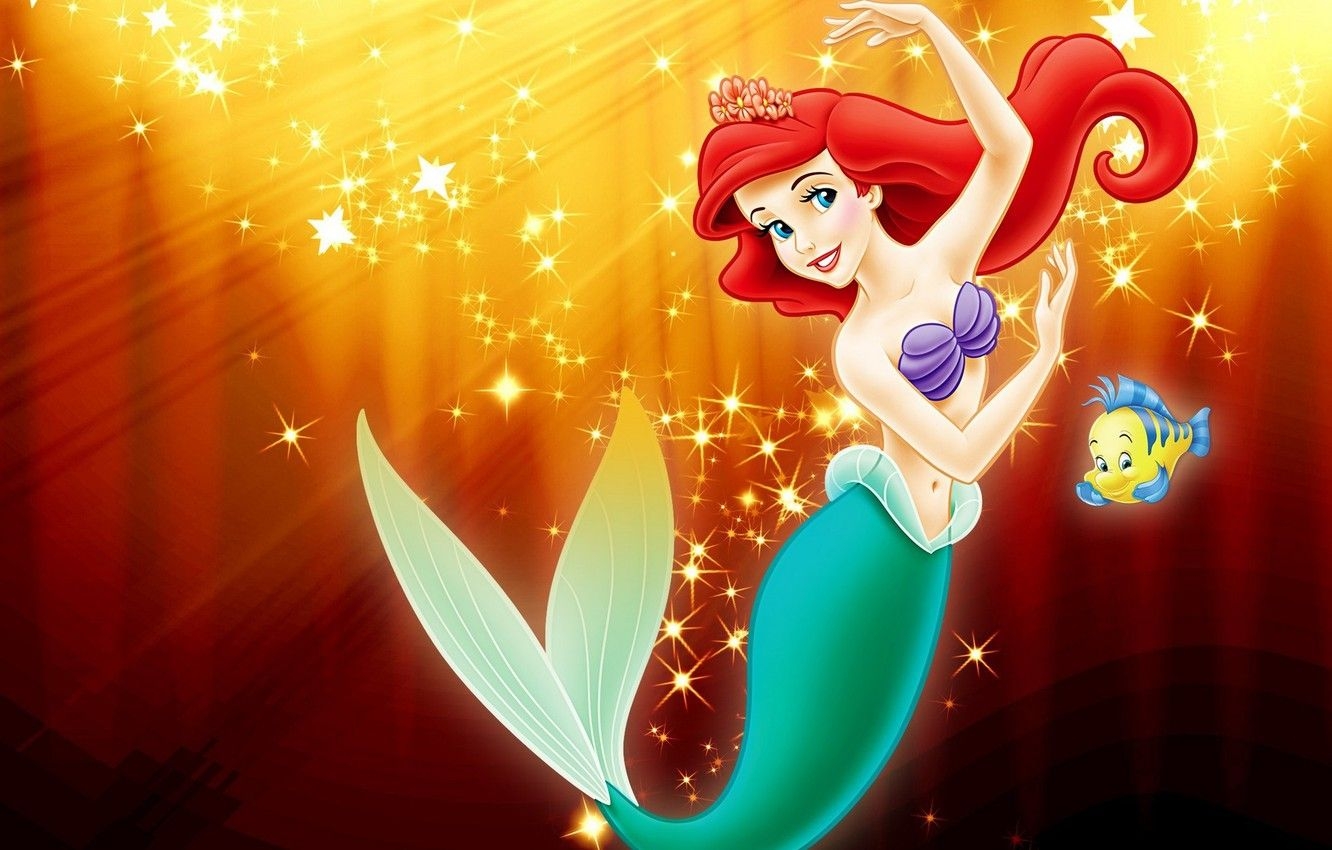 1340x850 Wallpaper sea, cartoon, Princess, sea, Ariel, Ariel, movie, Walt Disney, princess, Walt Disney, Little mermaid, sunfish, fairytale, The little mermaid image for desktop, section фильмы, Desktop