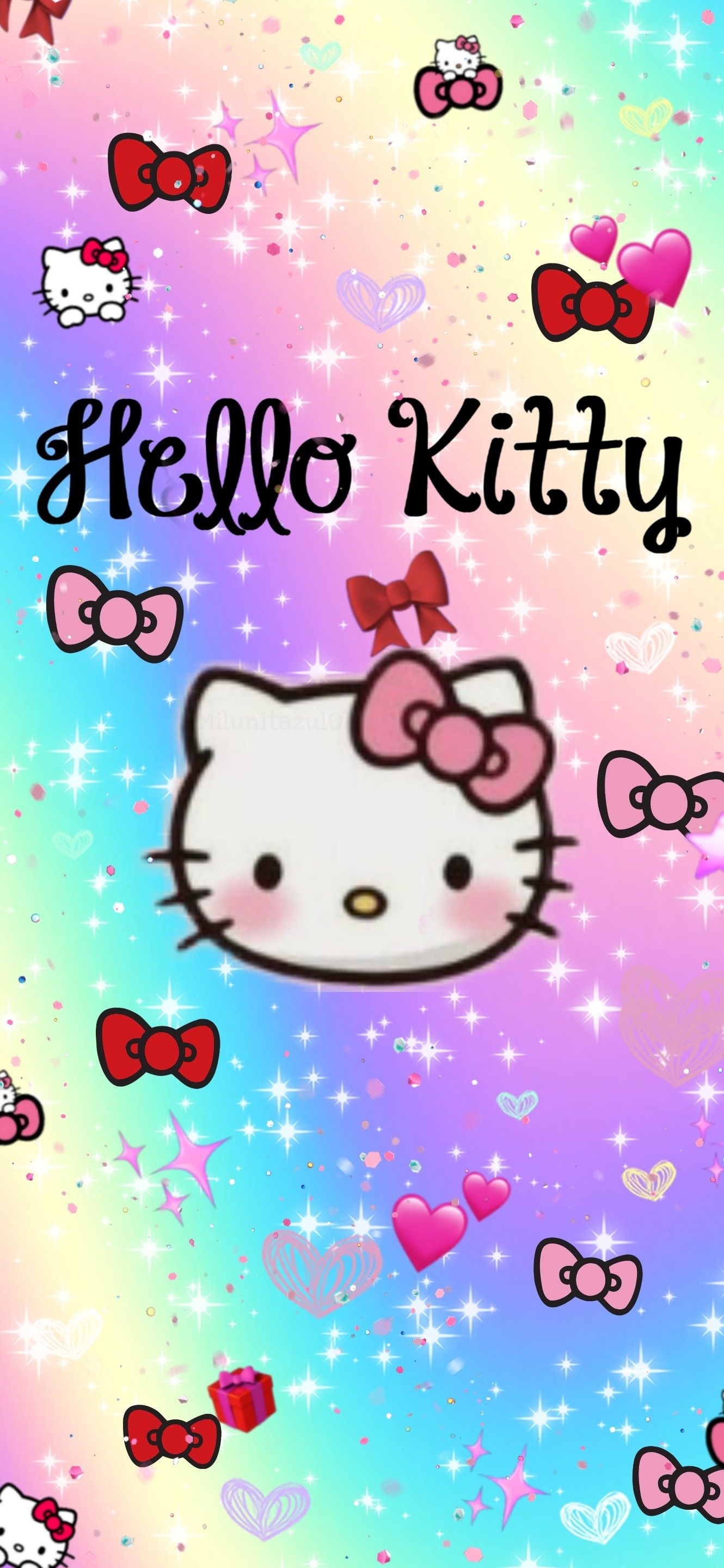 1330x2880 Cute Hello Kitty Rainbow Wallpaper, Phone