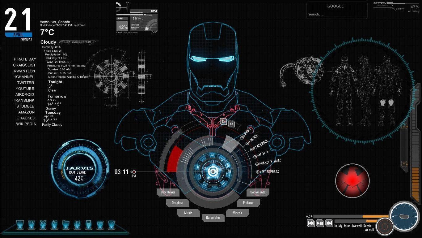 1370x770 Iron Man Theme Wallpaper, Desktop