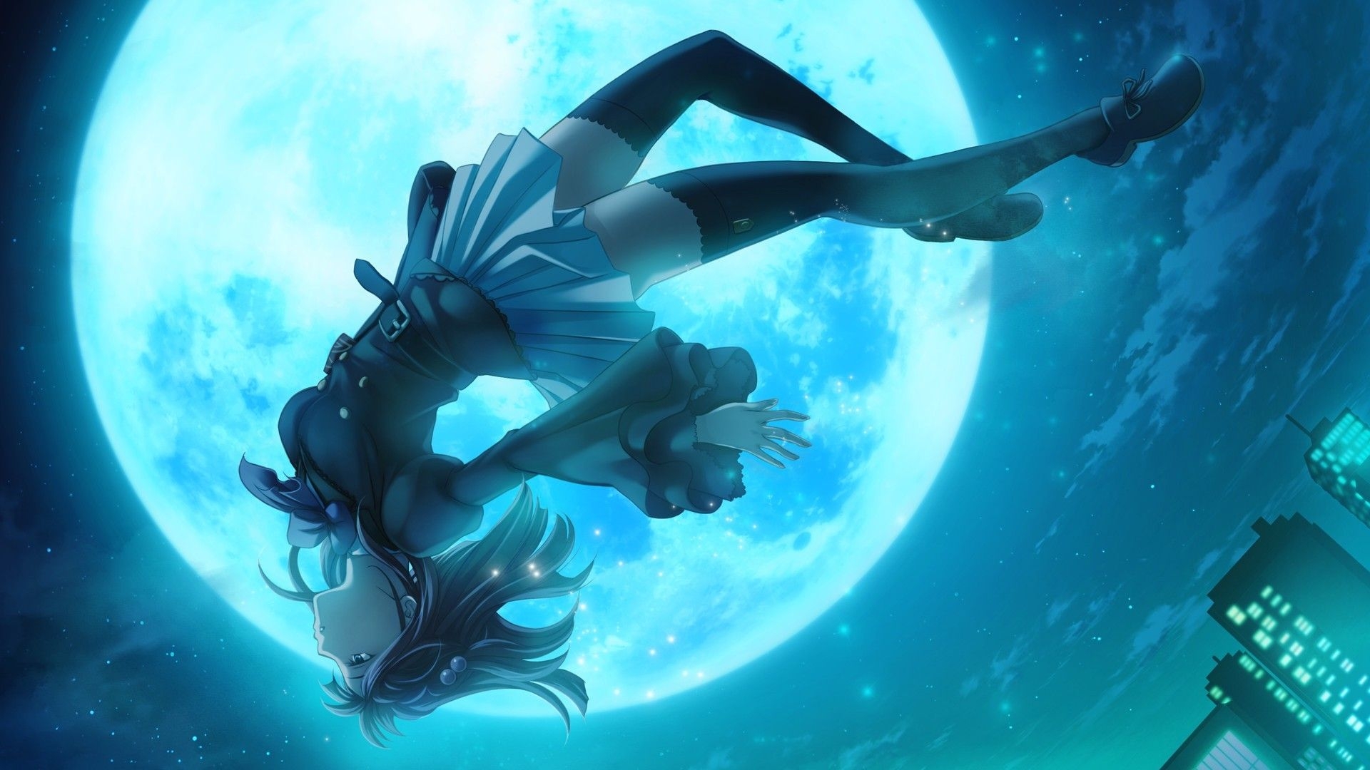 1920x1080 Blue Anime Wallpaper, Desktop