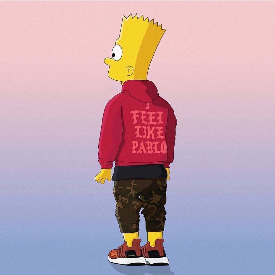 1060x1060 Hood Bart Simpson Supreme Wallpaper Free Hood Bart Simpson, Phone